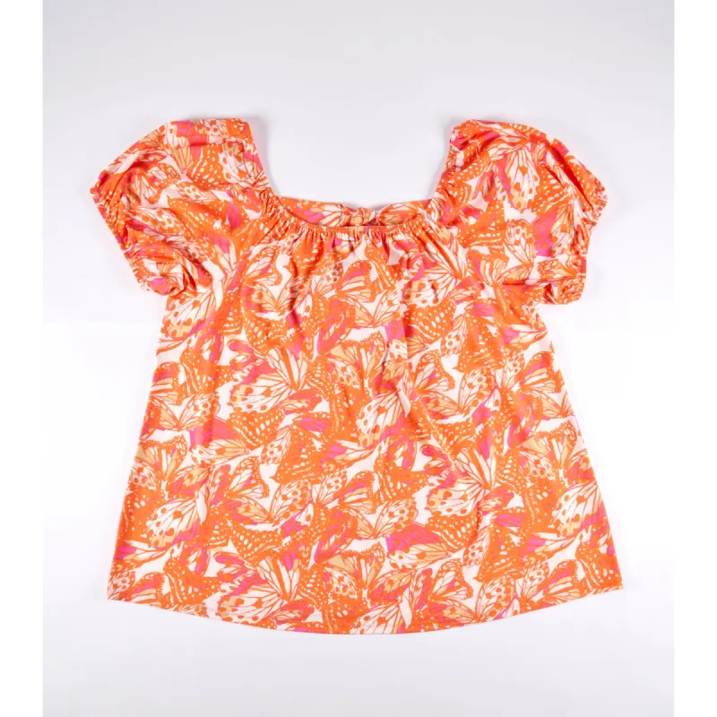 lily morgan Women's Plus Tropical Tie-Back Top sold by Giant Tiger