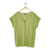 lily morgan Women's Plus Button Trim Snit Top sold by Giant Tiger