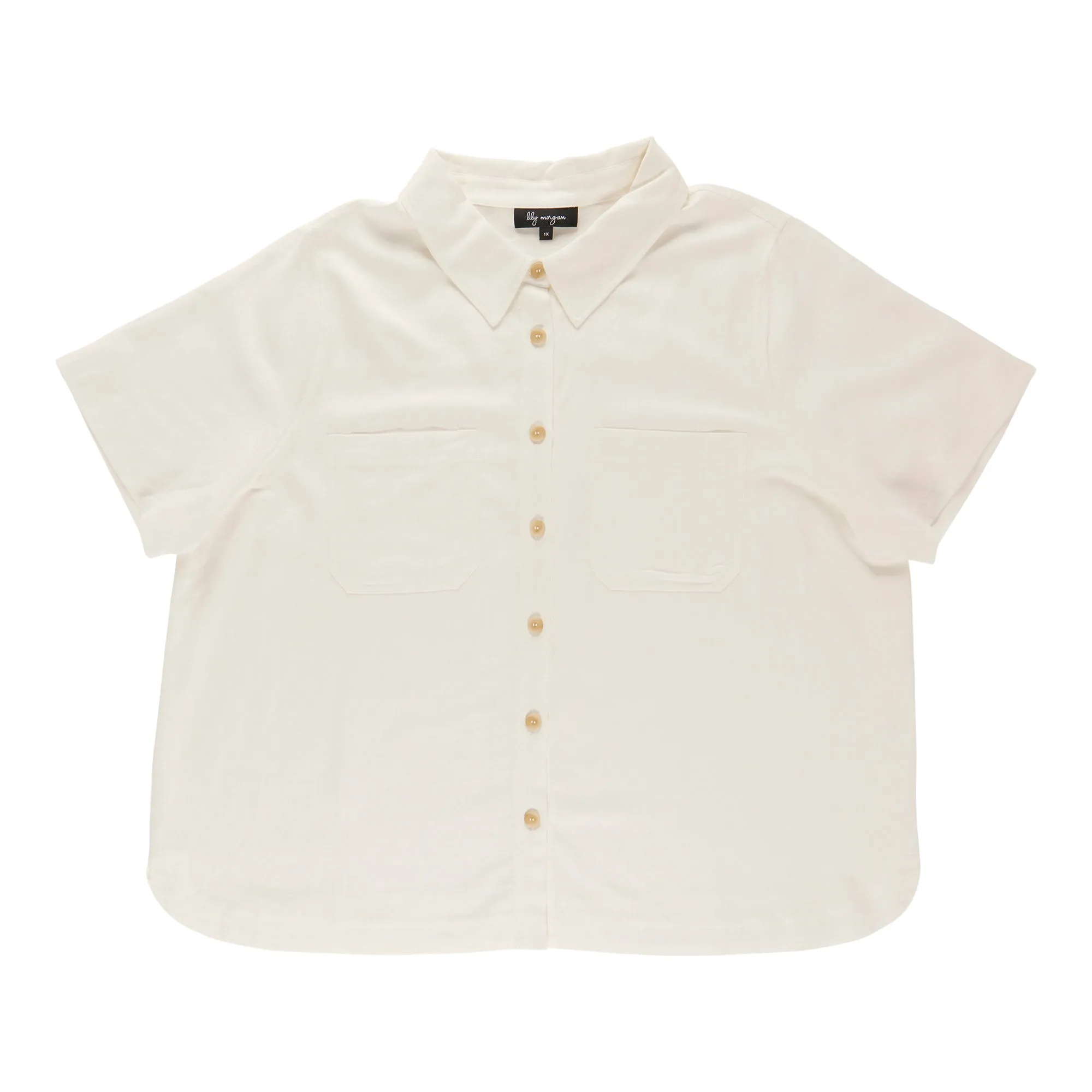 lily morgan Women's Plus Solid Linen Blend Blouse sold by Giant Tiger