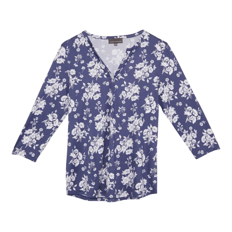 Classic Editions Women's Spring View 3/4 Sleeve V-Neck Top sold by Giant Tiger