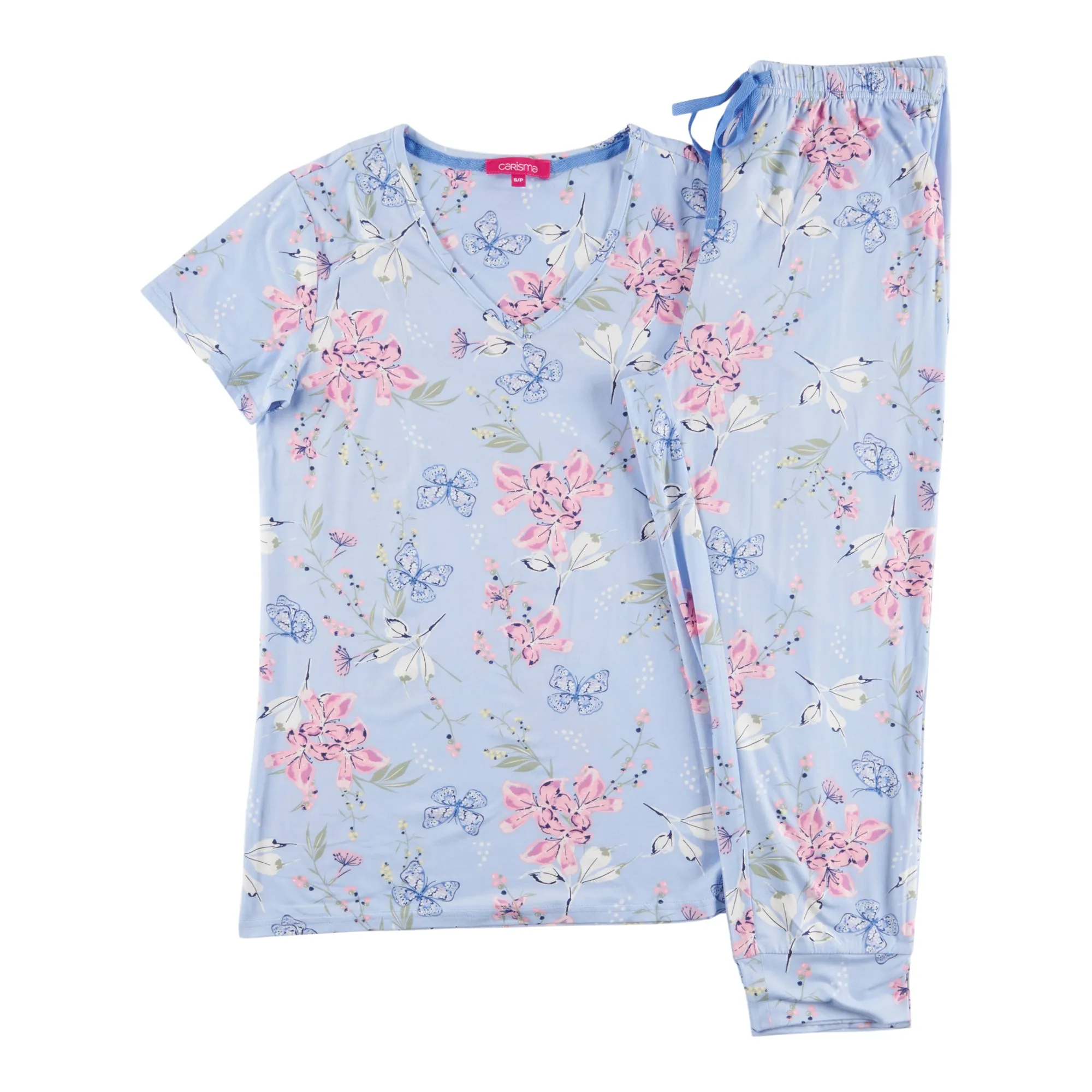 Carisma Women's Simply Dreaming Peachy PJ Capri Set, Light Blue, 2-Piece sold by Giant Tiger