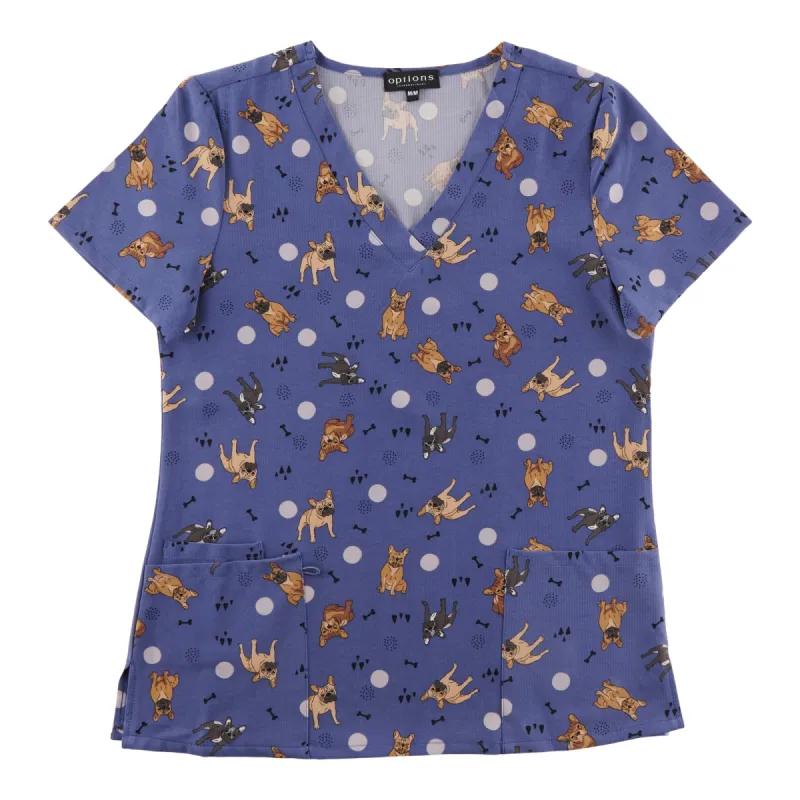 Options Women's Animal Print V-Neck Scrub Top sold by Giant Tiger