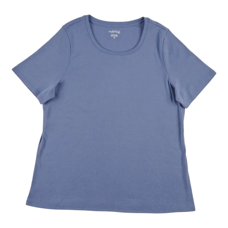 mySTYLE Women's Plus Seasonal Scoop Neck Fitted T-Shirt sold by Giant Tiger