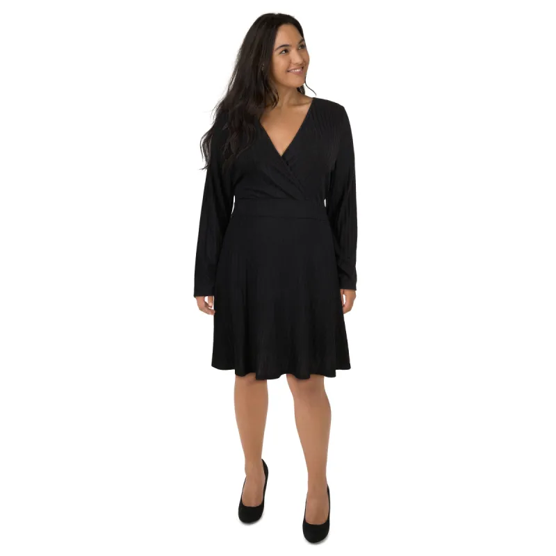 lily morgan Women's Plus Trendsetters Faux Wrap Dress sold by Giant Tiger