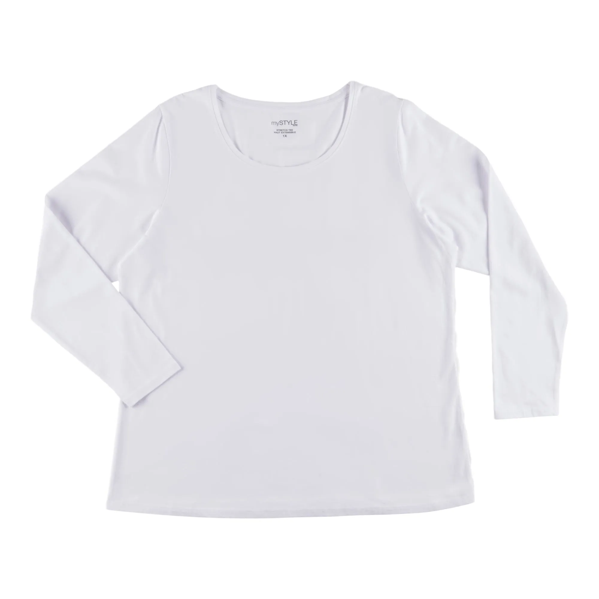 mySTYLE Women's Plus Seasonal Neutral Long Sleeve Scoop Neck Stretch Tee sold by Giant Tiger product image thumbnail 3