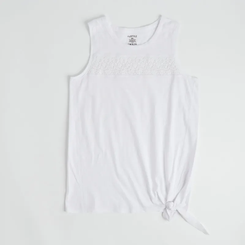 mySTYLE Women's Crochet Trim Tank Top sold by Giant Tiger