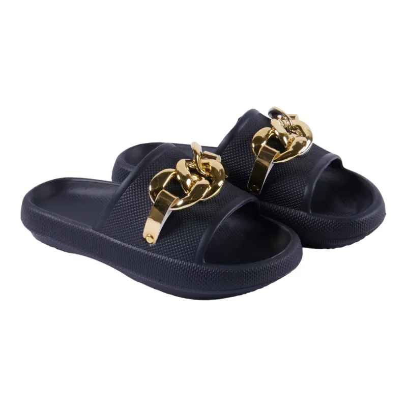 mySTYLE Women's Chain Cushion Slides sold by Giant Tiger