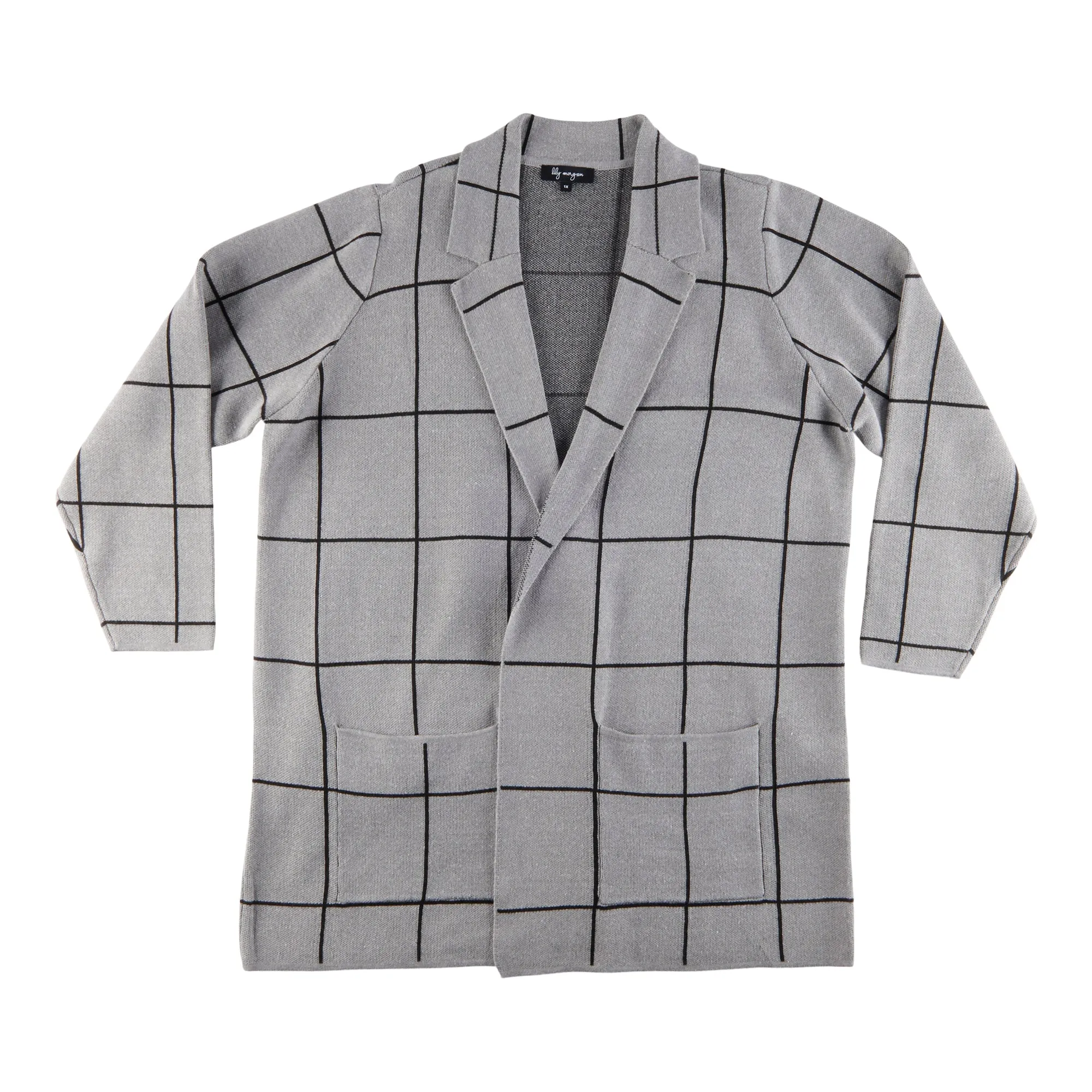 lily morgan Women's Plus City Chic Plaid Cardigan sold by Giant Tiger product image thumbnail 2