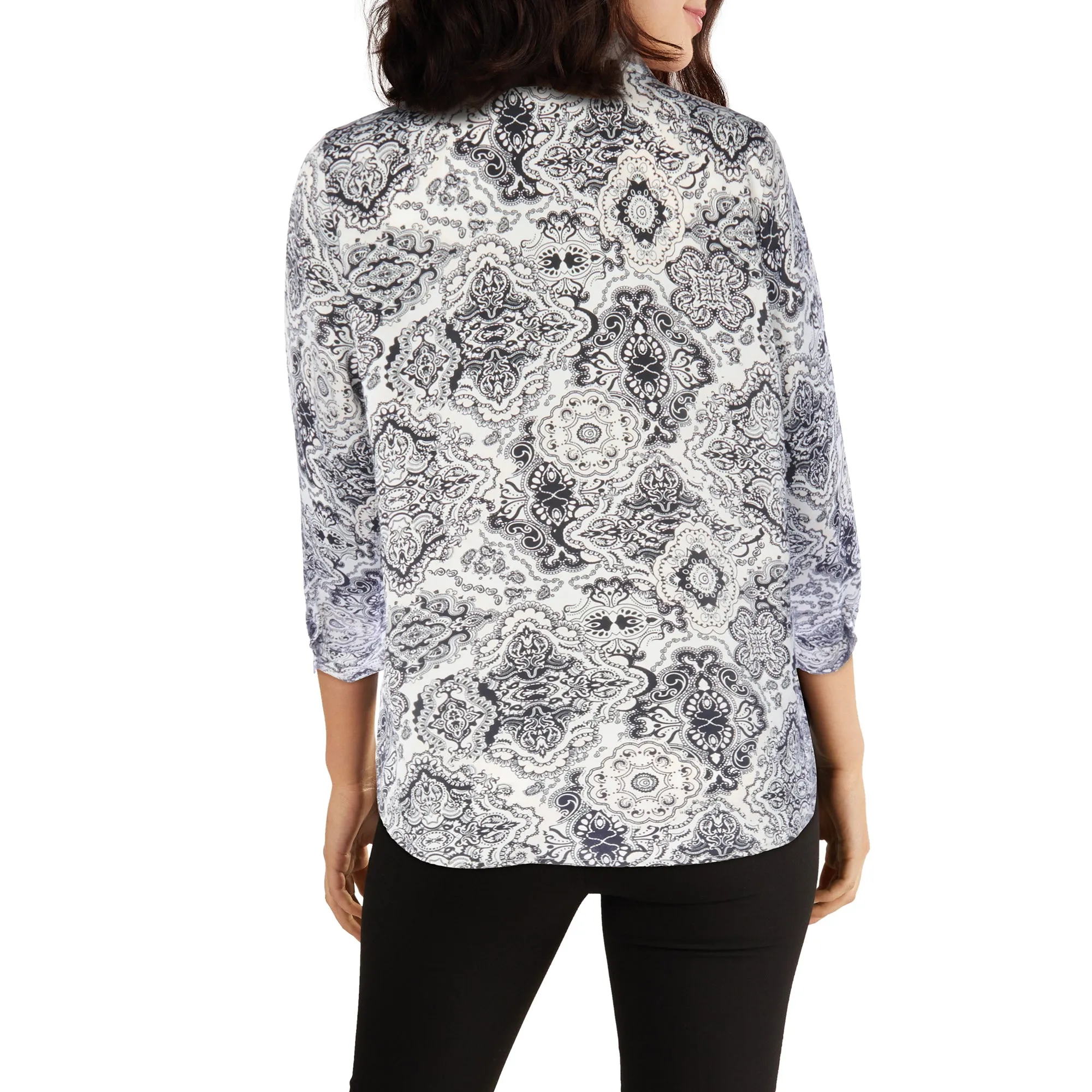 lily morgan Women's Trendsetters All-Over Print Satin Blouse sold by Giant Tiger product image thumbnail 4