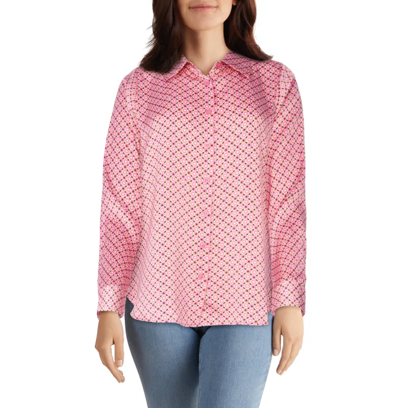 lily morgan Women's Trendsetters All-Over Print Satin Blouse sold by Giant Tiger