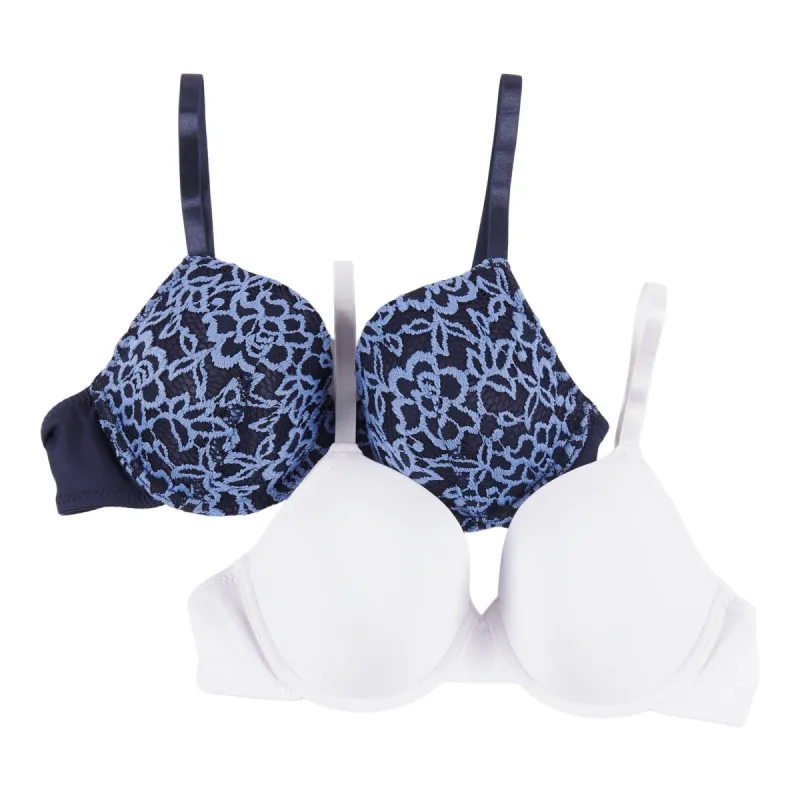 Carisma Women's Lace Trim T-Shirt Bra, 2-Pack sold by Giant Tiger