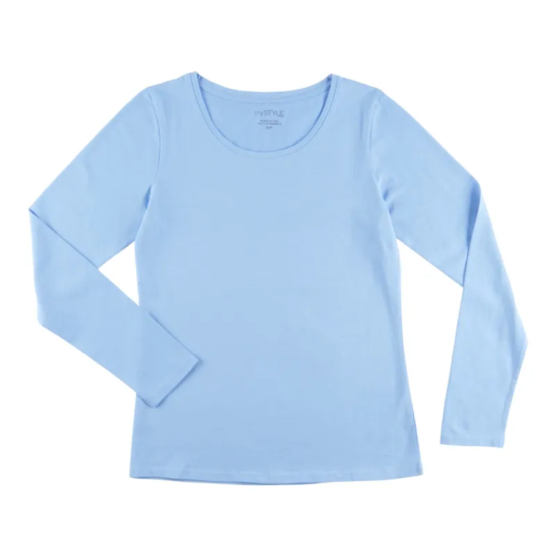 mySTYLE Women's Seasonal Solid Long Sleeve Scoop Neck Stretch Tee sold by Giant Tiger