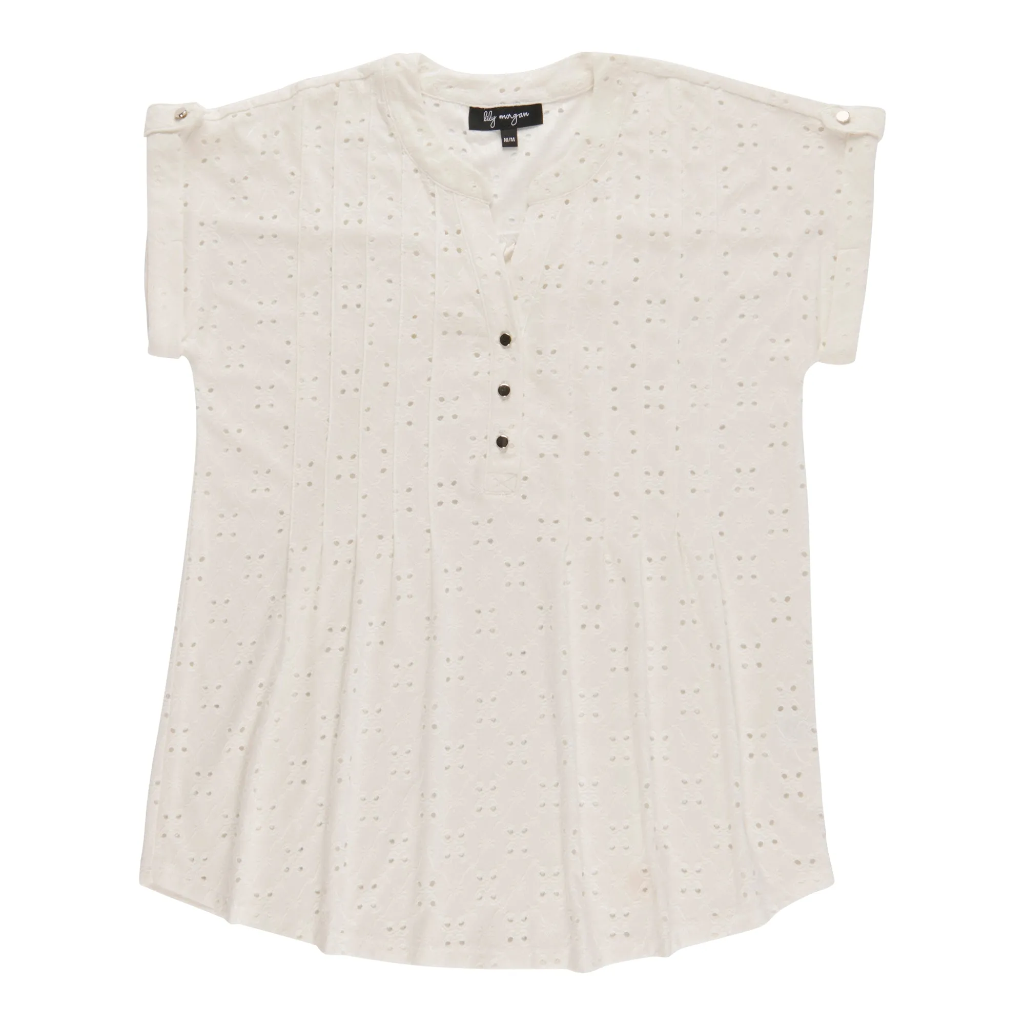 lily morgan Women's V-Neck Pintuck Eyelet Blouse sold by Giant Tiger