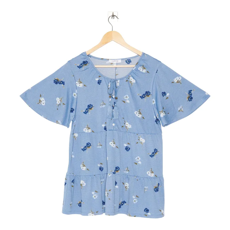 mySTYLE Women's Quest Flutter Lace-Up Top sold by Giant Tiger