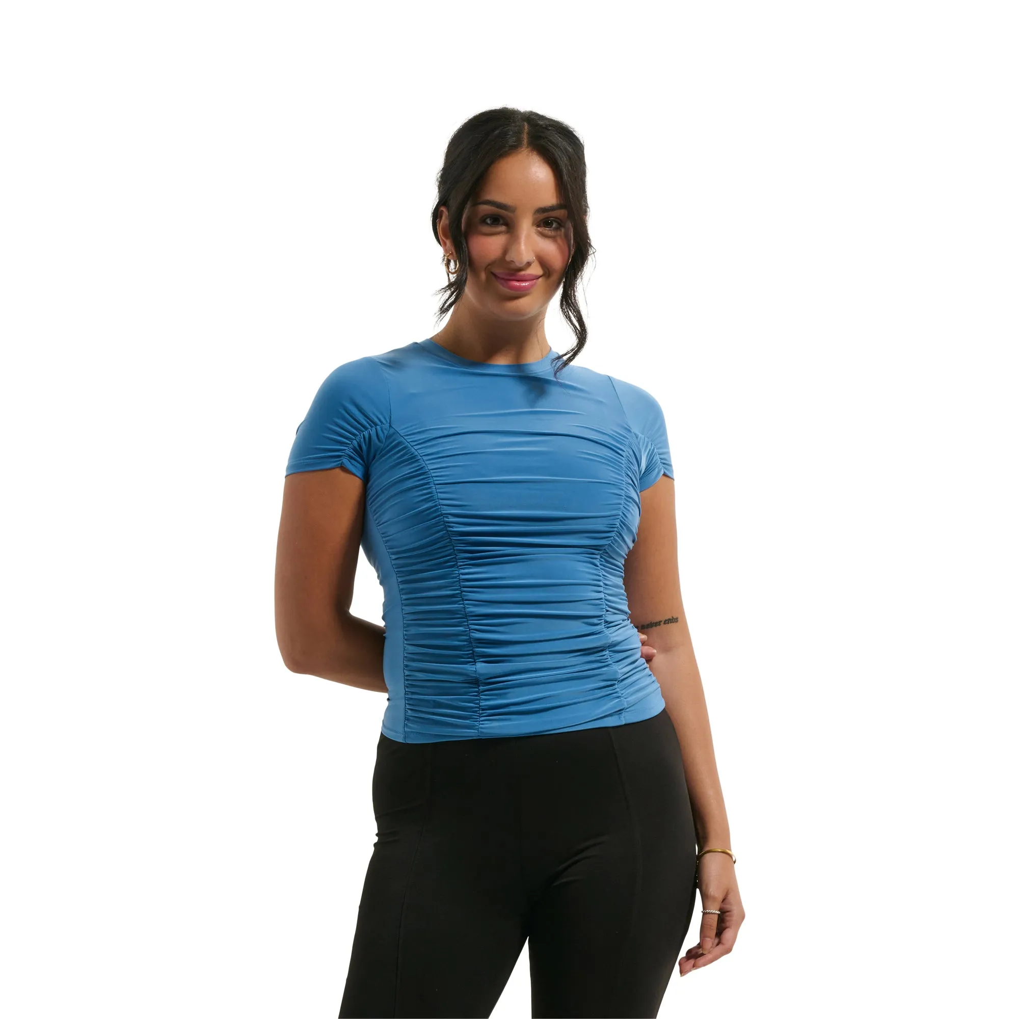 Women's Short Sleeve Ruched Crew Neck Tee sold by Giant Tiger product image thumbnail 2