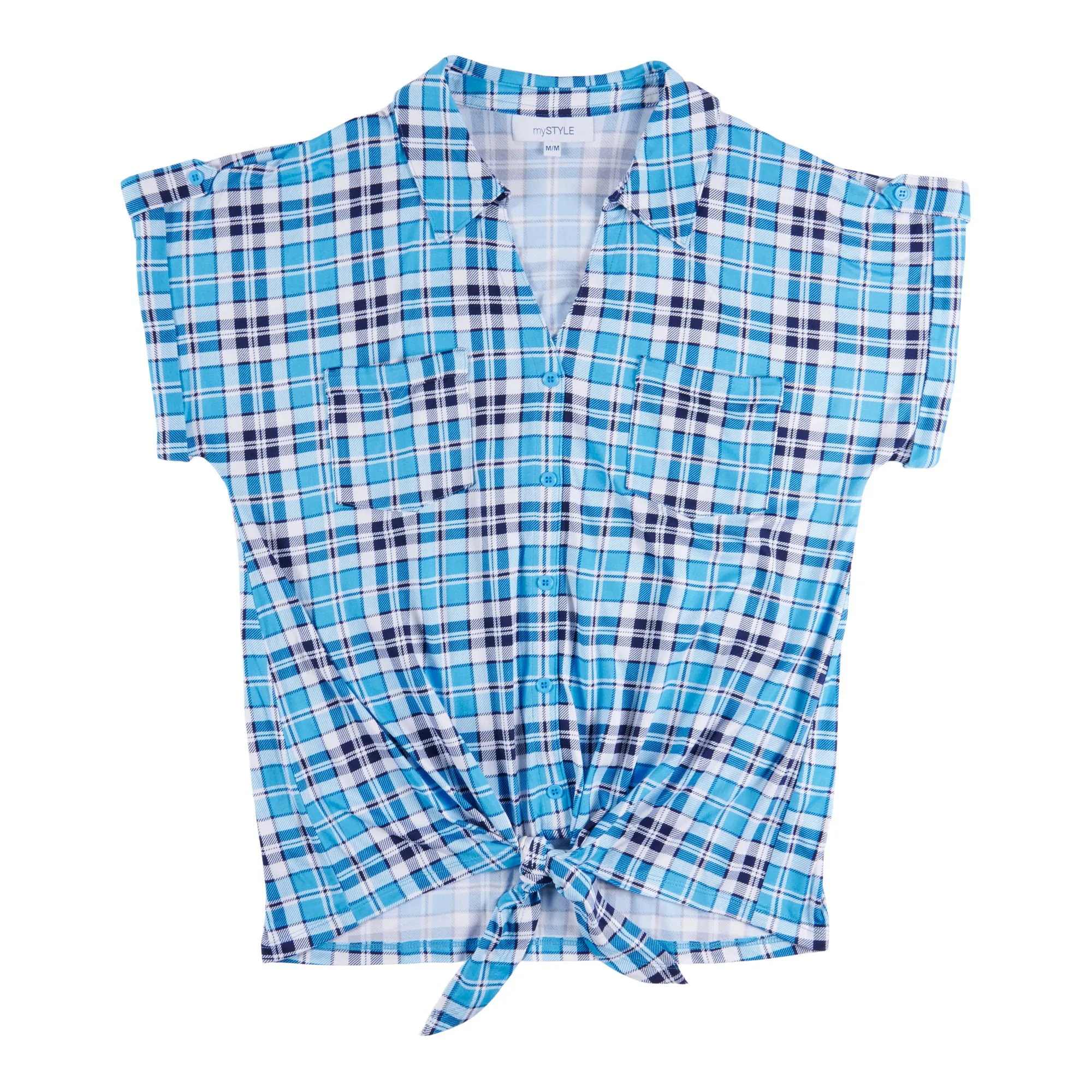 mySTYLE Women's Summer Sizzle Tie Front Plaid Top sold by Giant Tiger product image thumbnail 2