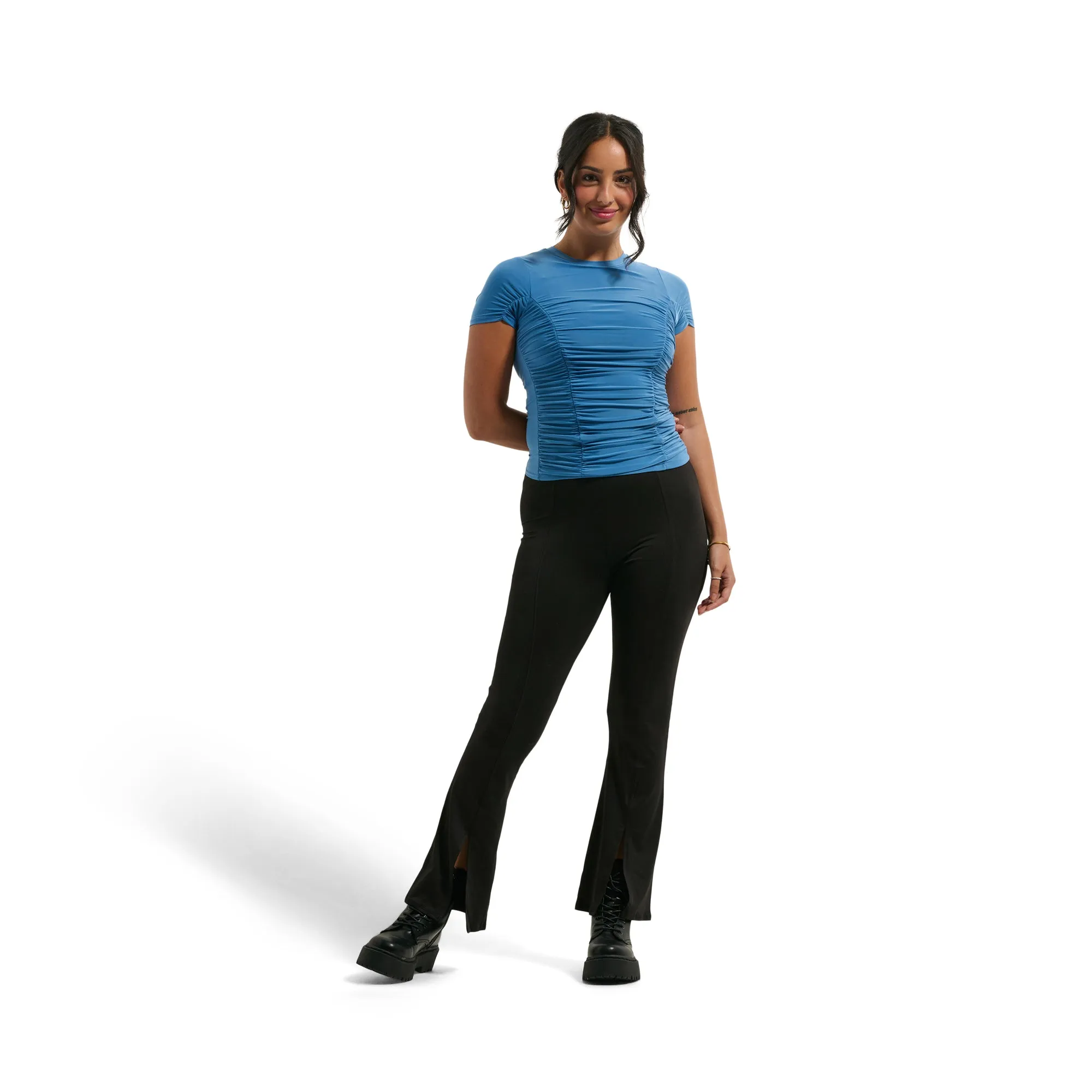 Women's Short Sleeve Ruched Crew Neck Tee sold by Giant Tiger product image thumbnail 3