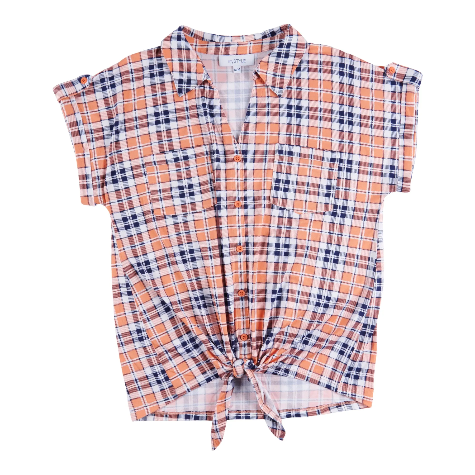 mySTYLE Women's Summer Sizzle Tie Front Plaid Top sold by Giant Tiger product image thumbnail 3
