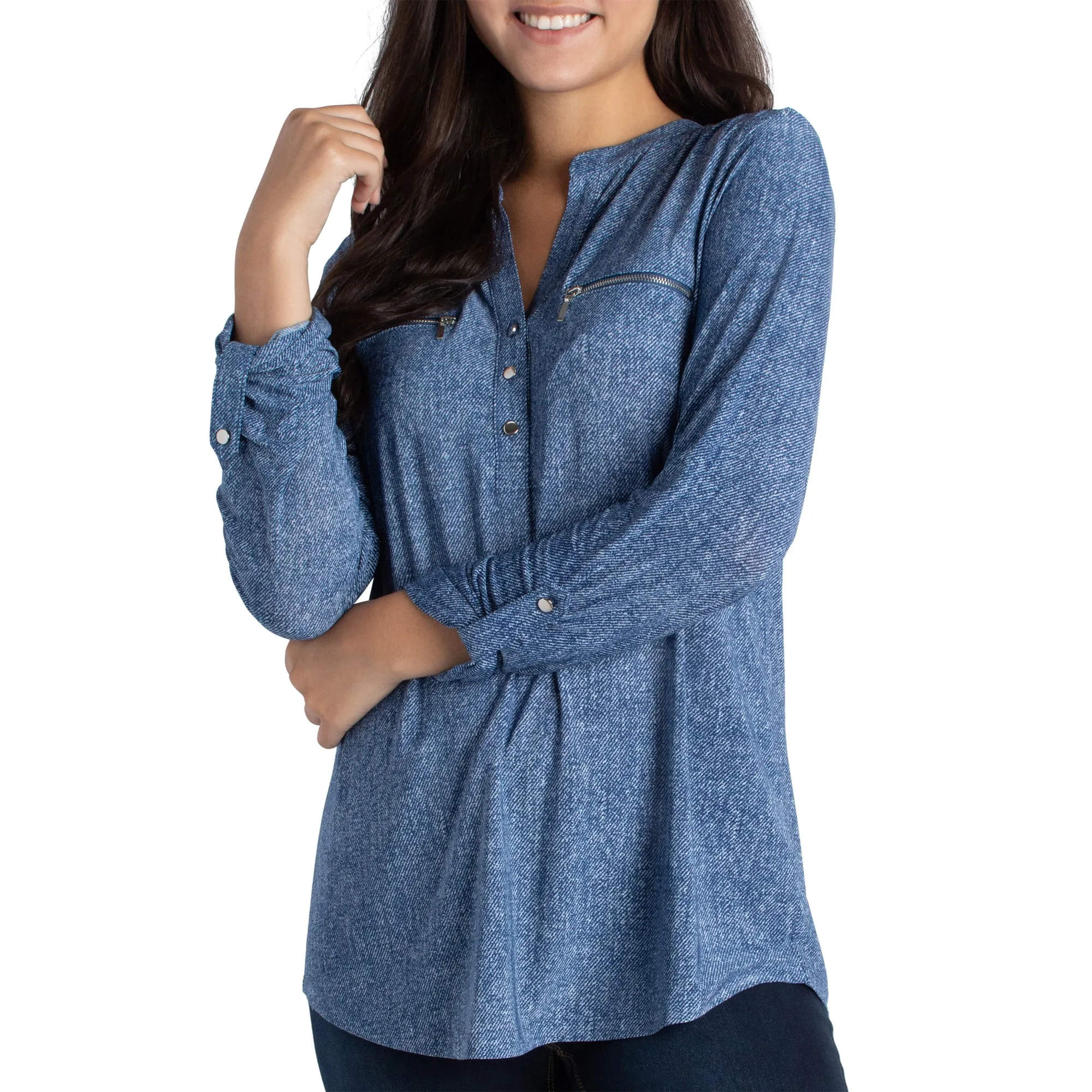 mySTYLE Denim Knit Top sold by Giant Tiger