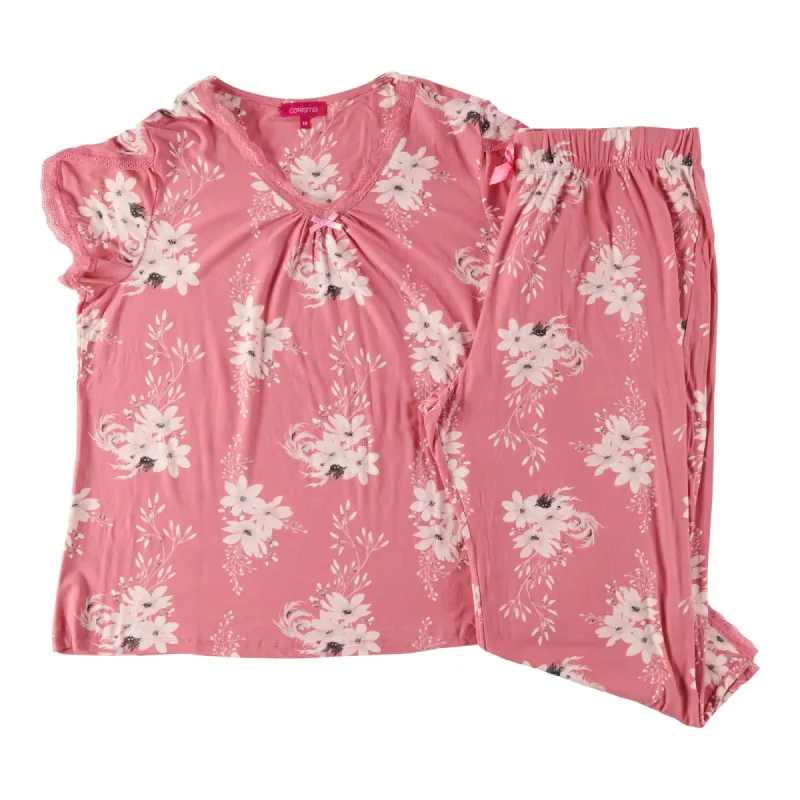 Carisma Women's Plus Romance Peachy PJ Capri Set, 2-Piece sold by Giant Tiger