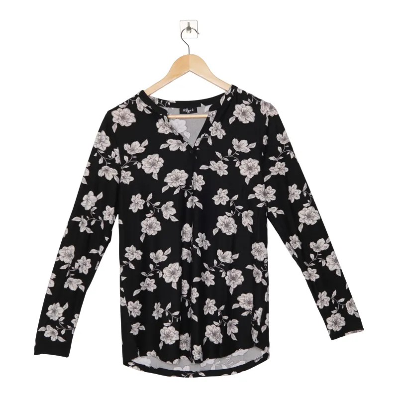 Women's Printed Long Sleeve Top with Rounded Hemline sold by Giant Tiger