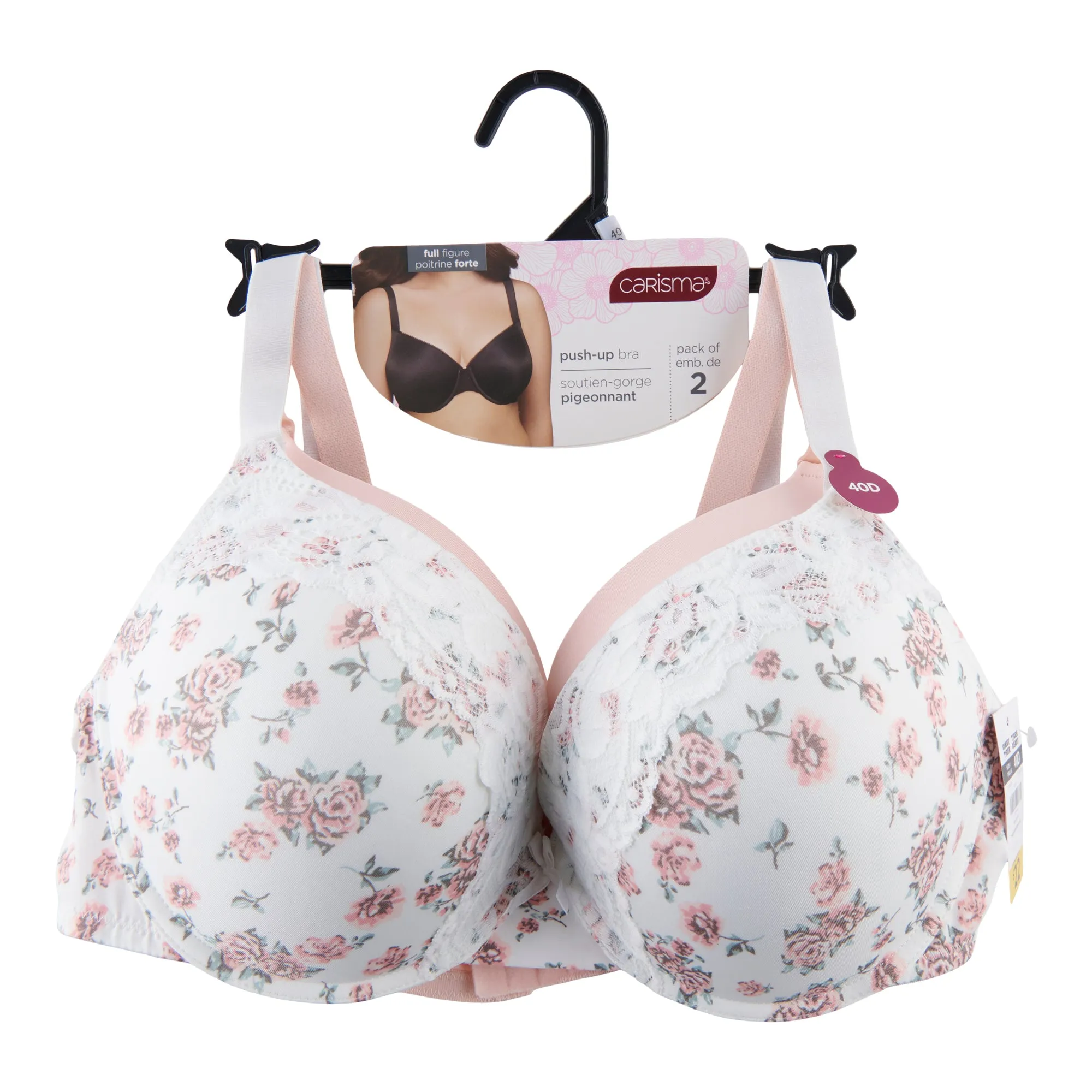 Carisma Women's Plus Printed Push-Up Bra, 2-Pack sold by Giant Tiger product image thumbnail 2