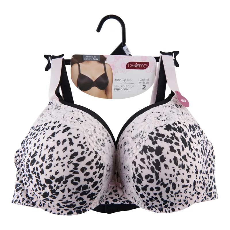 Carisma Women's Plus Printed Push-Up Bra, 2-Pack sold by Giant Tiger
