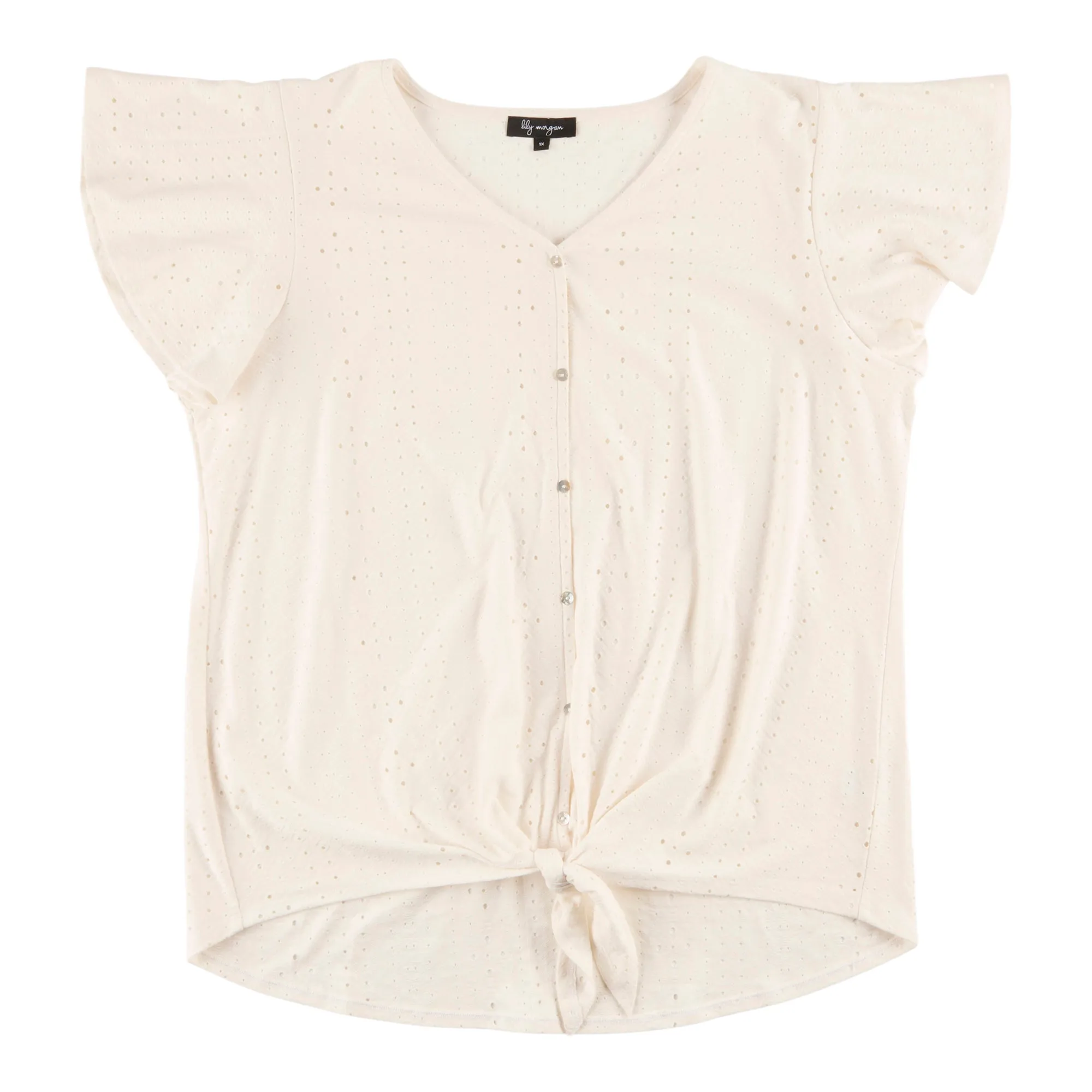 lily morgan Women's Plus Trend Edit Eyelet Front Top sold by Giant Tiger product image thumbnail 2