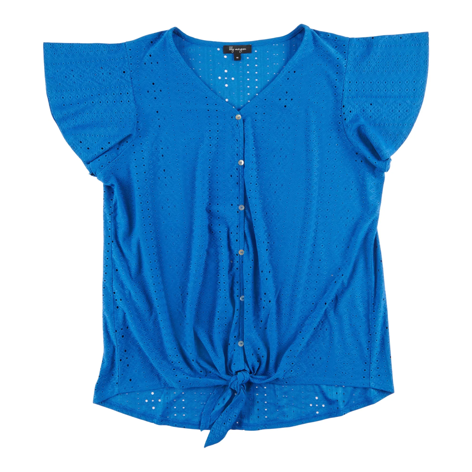 lily morgan Women's Plus Trend Edit Eyelet Front Top sold by Giant Tiger product image thumbnail 3