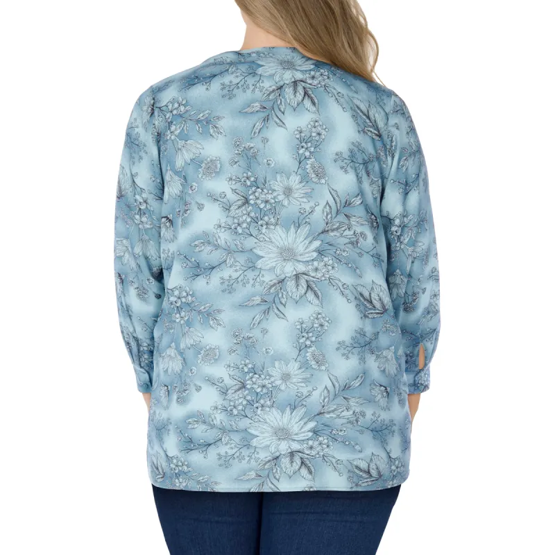 lily morgan Women's Plus Autumn Flair Printed Tunic Blouse made by Giant Tiger