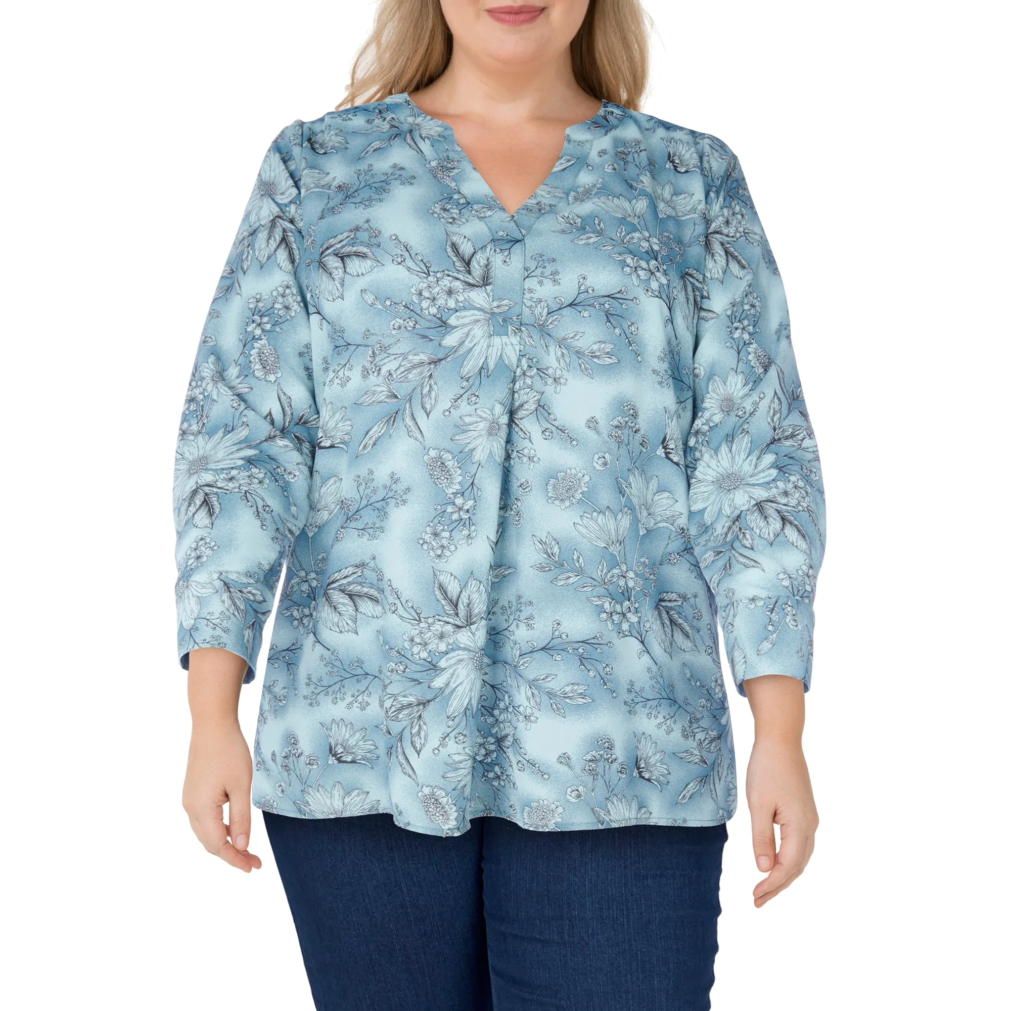 lily morgan Women's Plus Autumn Flair Printed Tunic Blouse sold by Giant Tiger product image thumbnail 2
