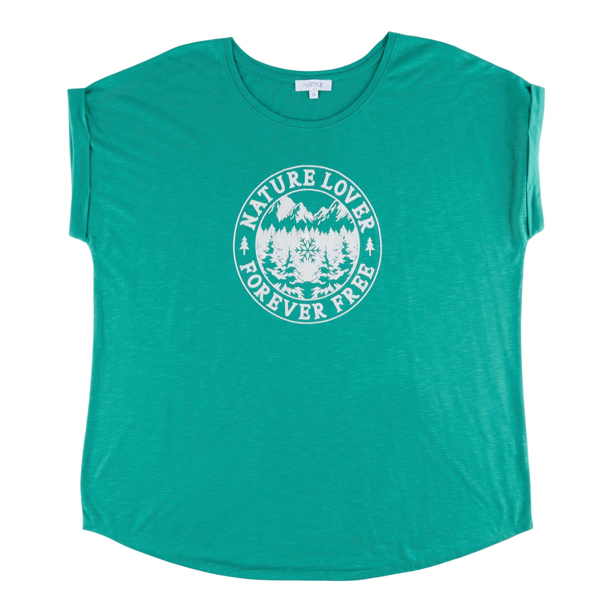 mySTYLE Women's Plus Rolled Short Sleeve Slub T-Shirt sold by Giant Tiger product image thumbnail 2