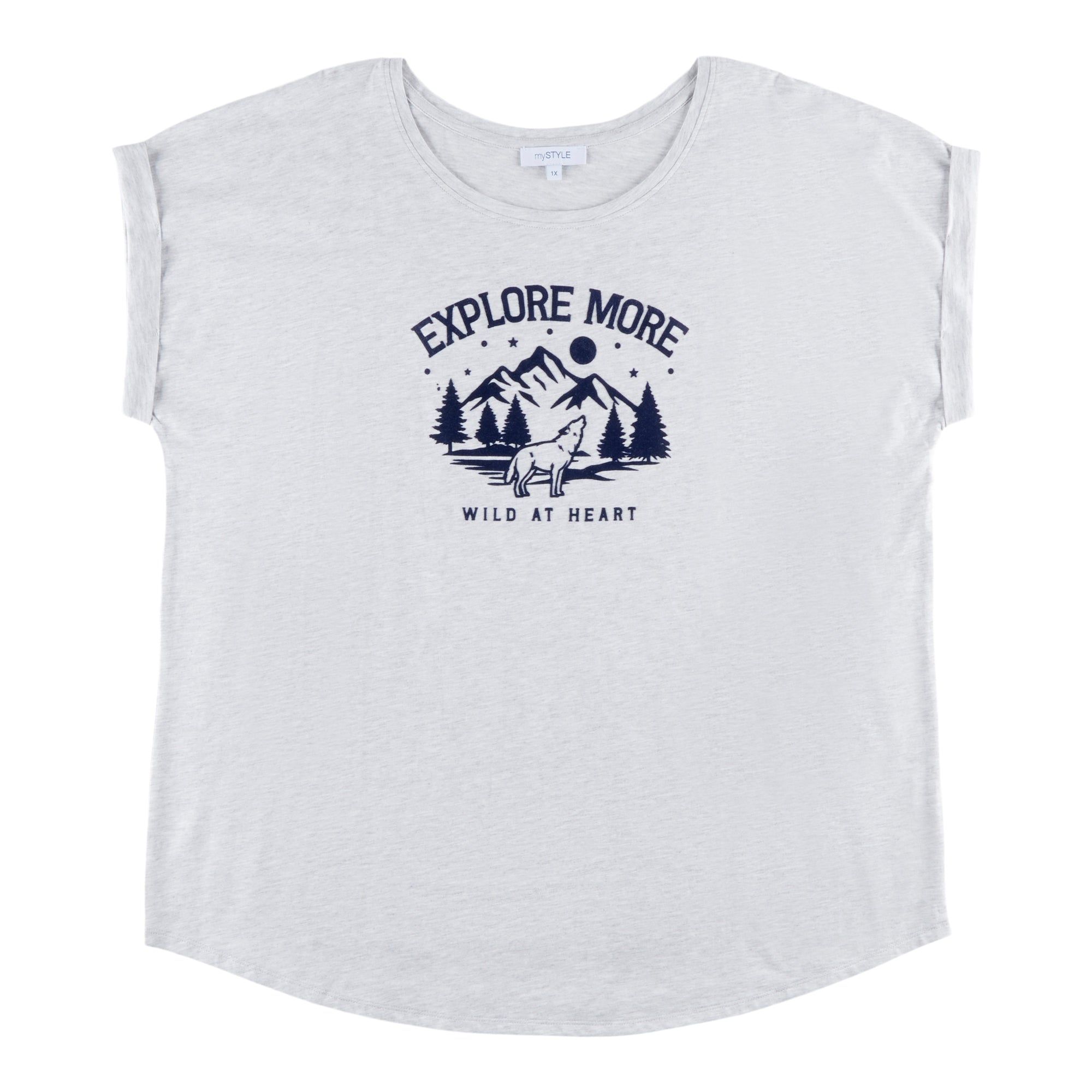 mySTYLE Women's Plus Rolled Short Sleeve Slub T-Shirt sold by Giant Tiger product image thumbnail 3