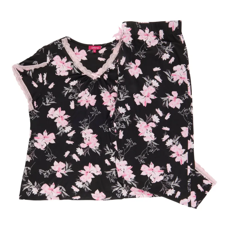 Carisma Women's Plus V-Neck Capri PJ Set, 2-Piece sold by Giant Tiger