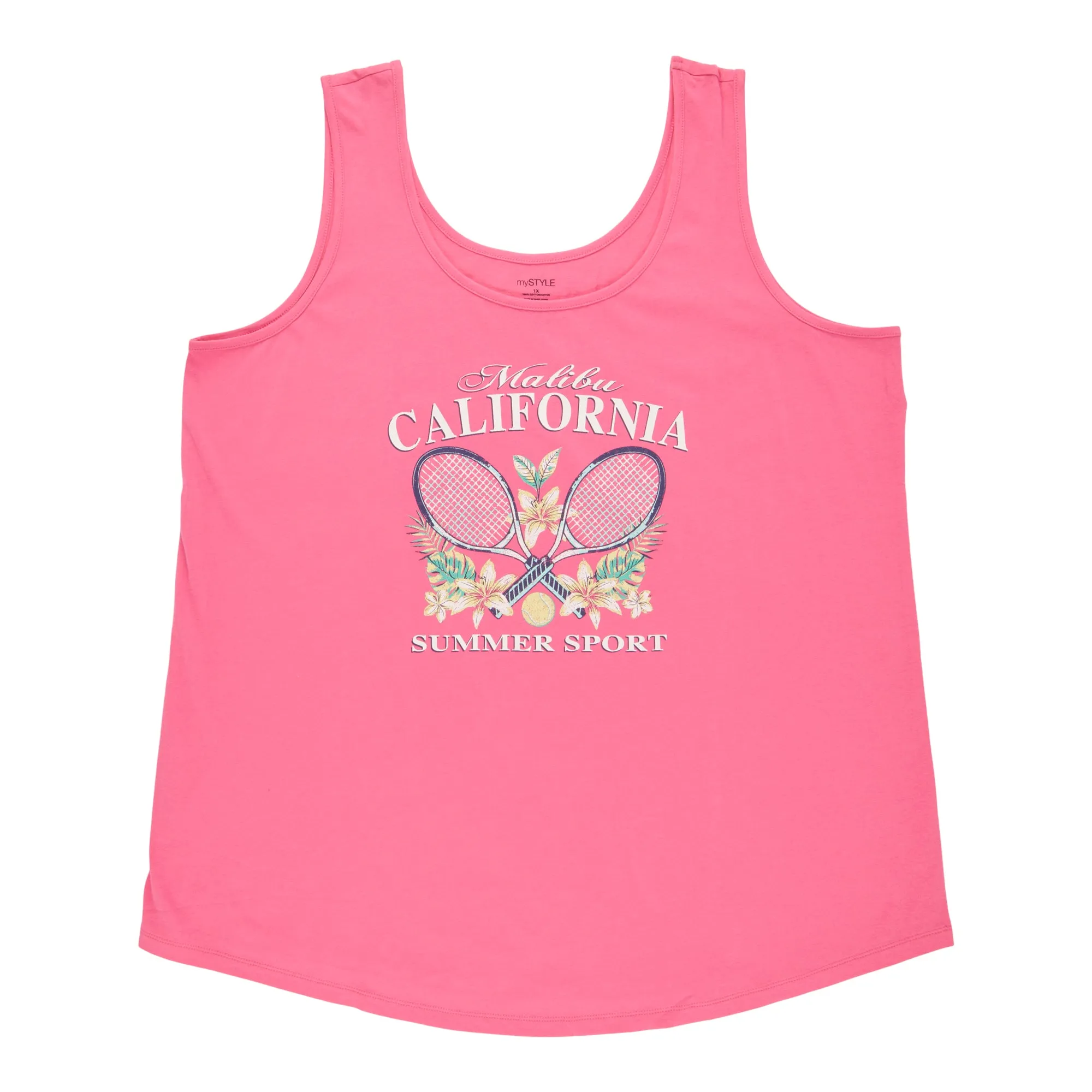 mySTYLE Women's Plus Summer Sizzle Screen Print Tank Top sold by Giant Tiger