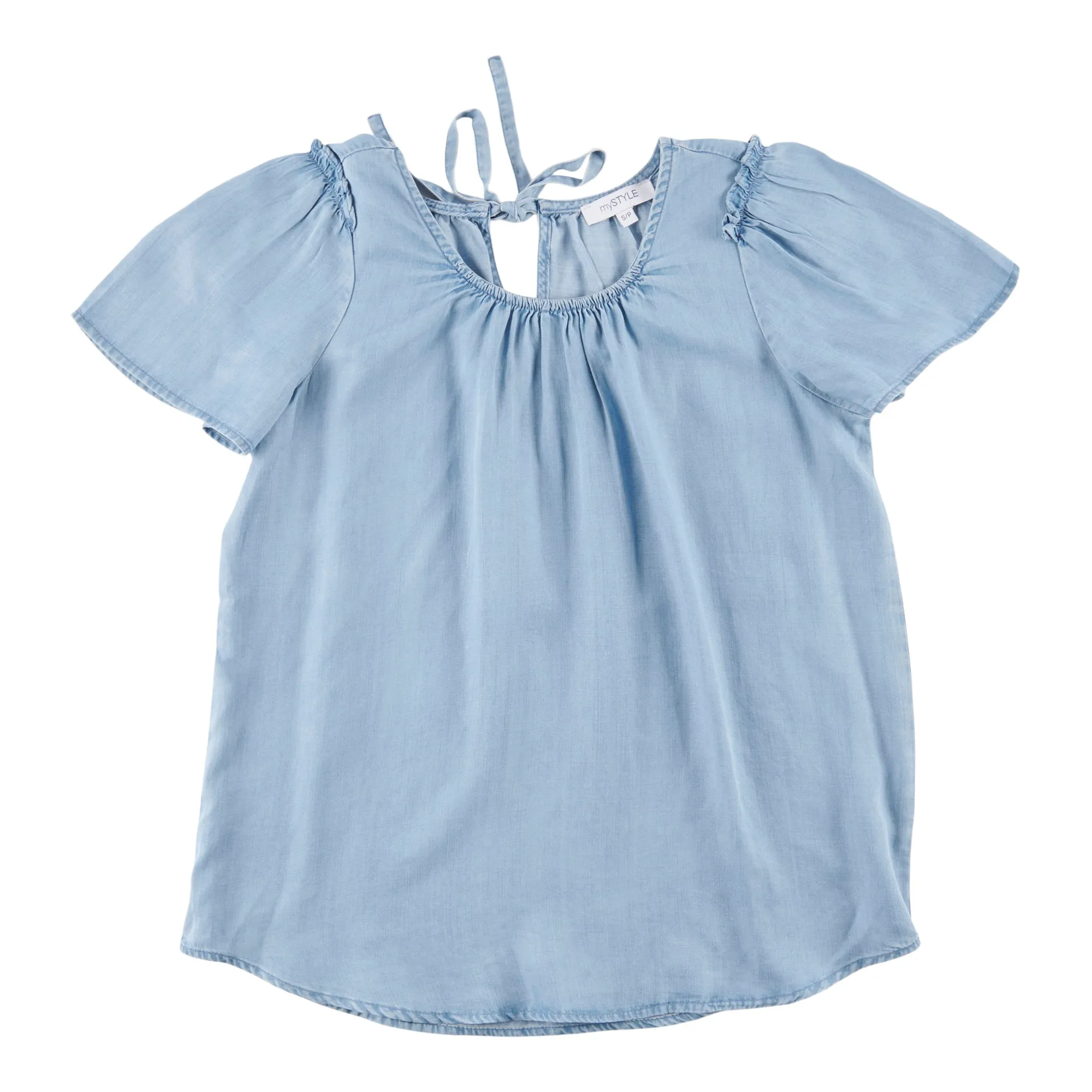 mySTYLE Women's Cool Comfort Lyocel Ruffle Shirt sold by Giant Tiger