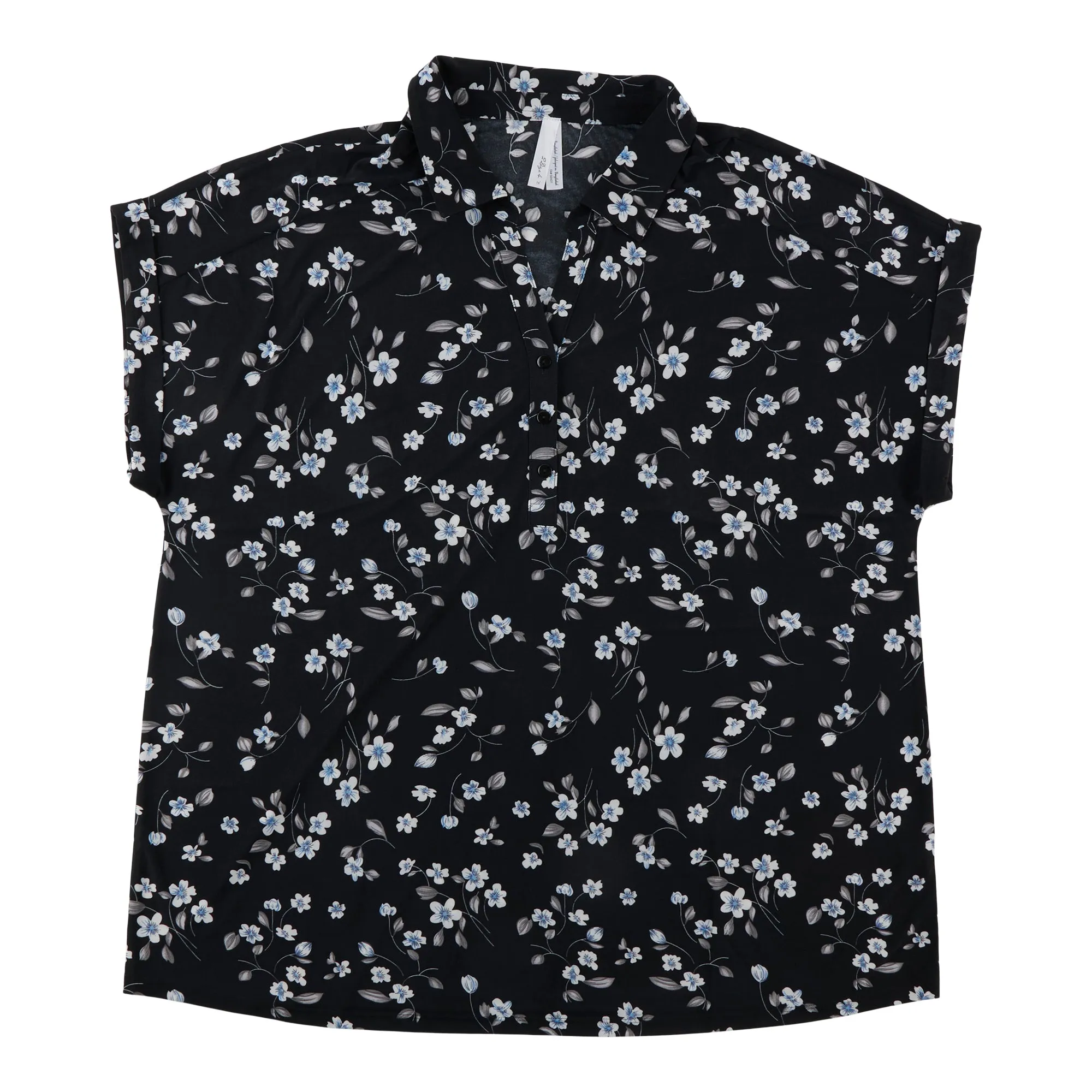 Women's Plus Collared Short Sleeve Blouse with Rolled Sleeves sold by Giant Tiger