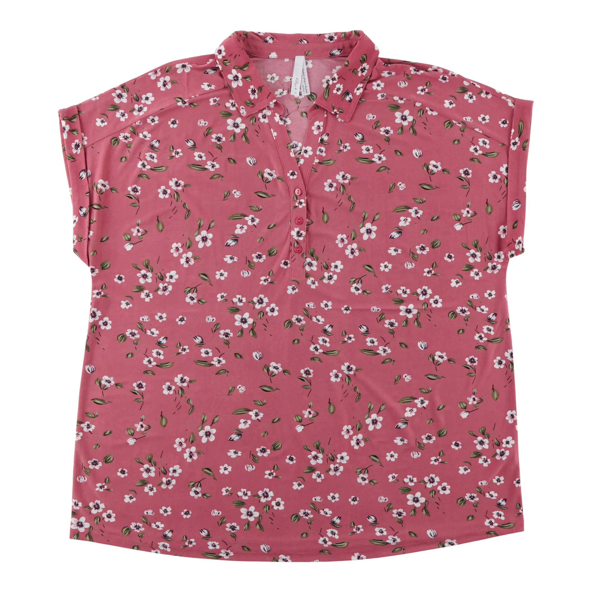 Women's Plus Collared Short Sleeve Blouse with Rolled Sleeves sold by Giant Tiger product image thumbnail 3