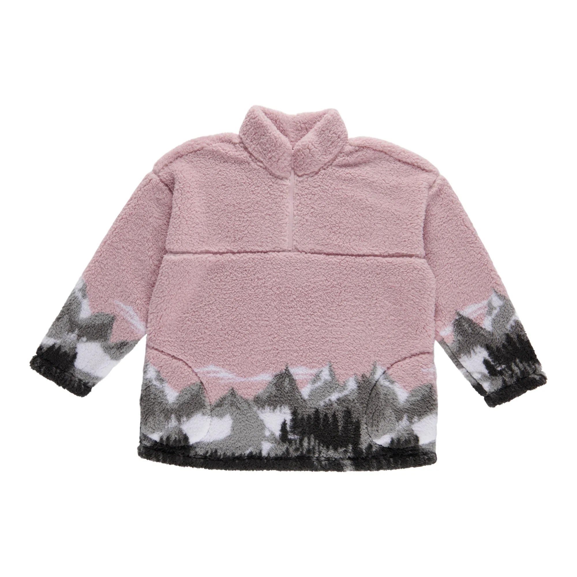 mySTYLE Women's Plus Sherpa Border Print Zip Mock Sweater sold by Giant Tiger