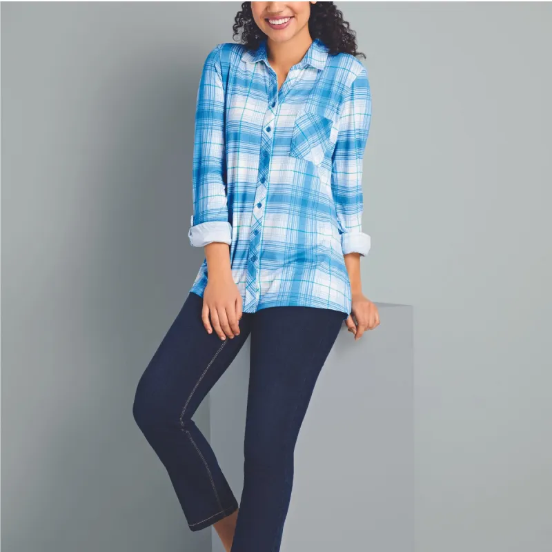 mySTYLE Women's Pretty Casual Plaid Boyfriend Shirt sold by Giant Tiger