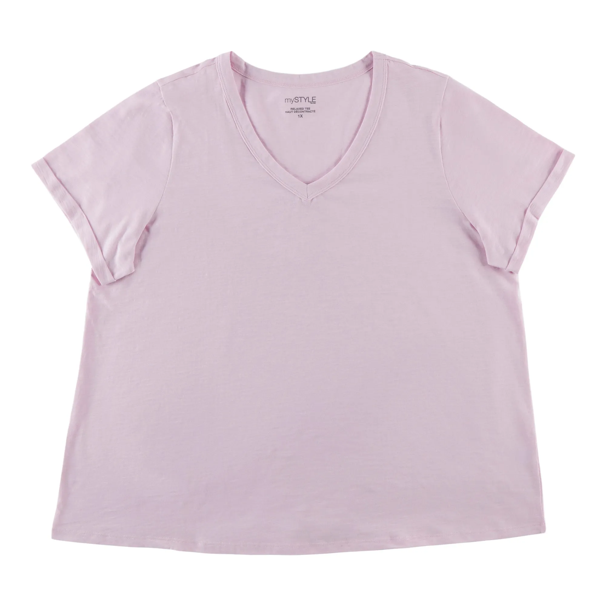 mySTYLE Women's Plus V-Neck Relaxed T-Shirt sold by Giant Tiger product image thumbnail 4