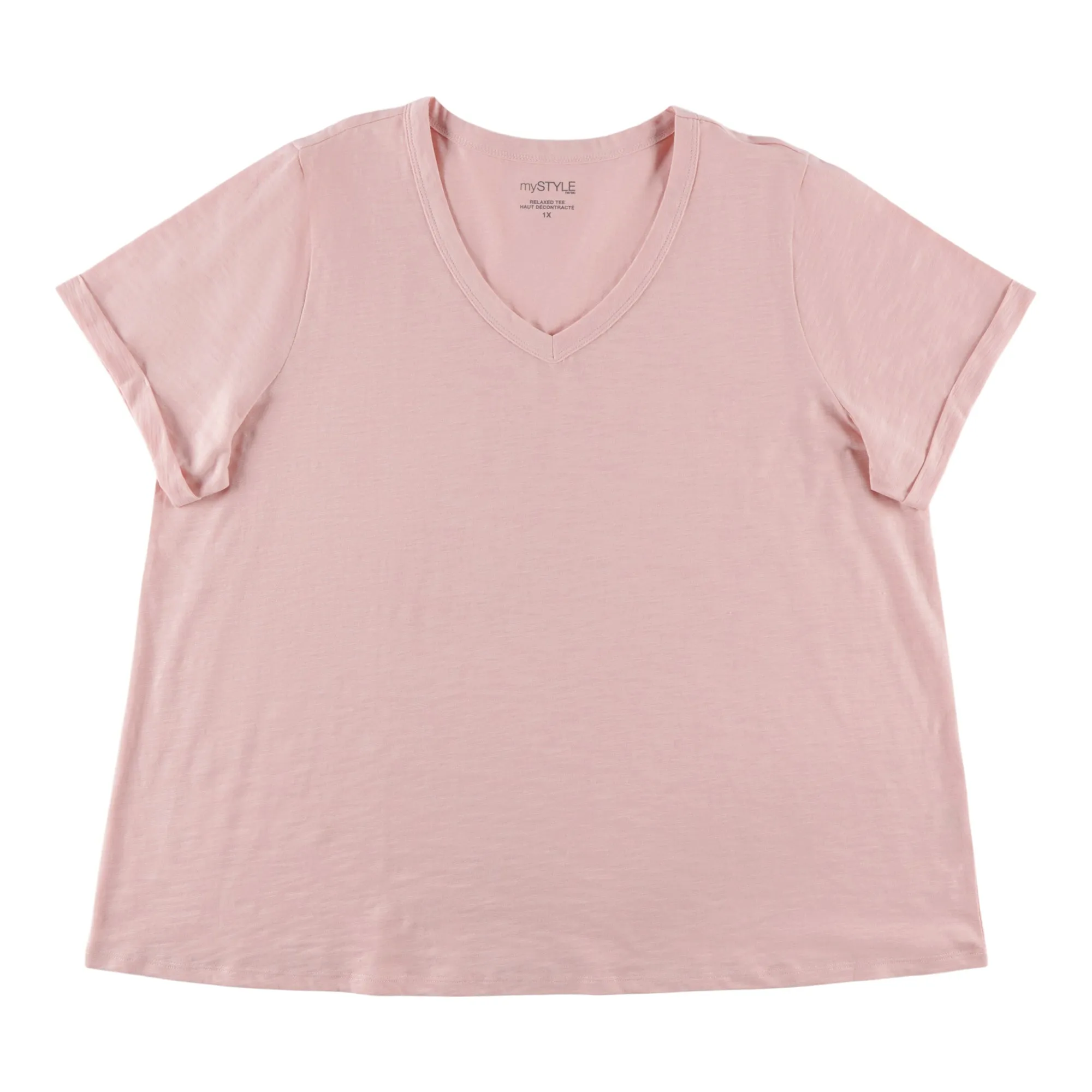 mySTYLE Women's Plus V-Neck Relaxed T-Shirt sold by Giant Tiger product image thumbnail 3