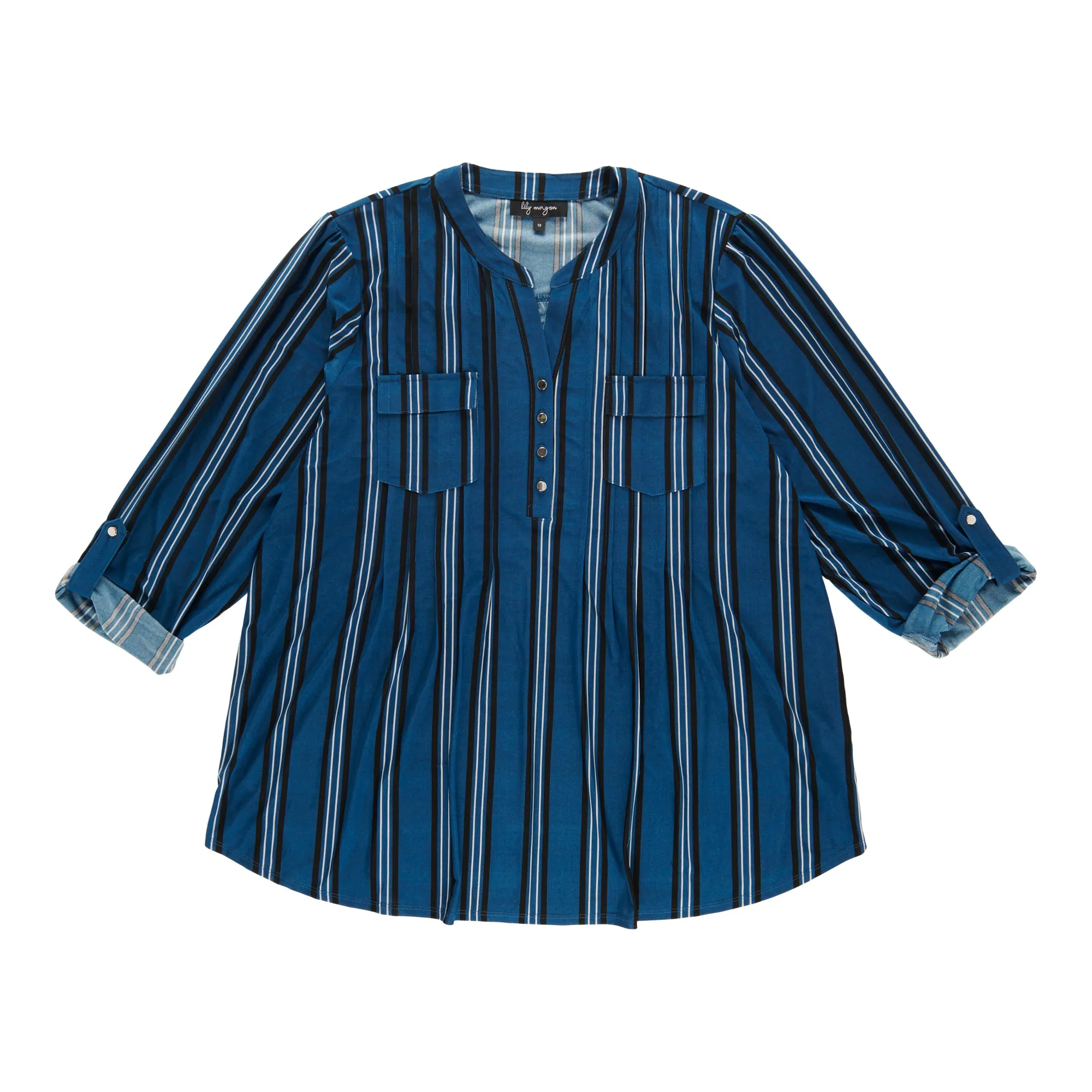 lily morgan Women's Plus Pintuck Printed Top sold by Giant Tiger product image thumbnail 3