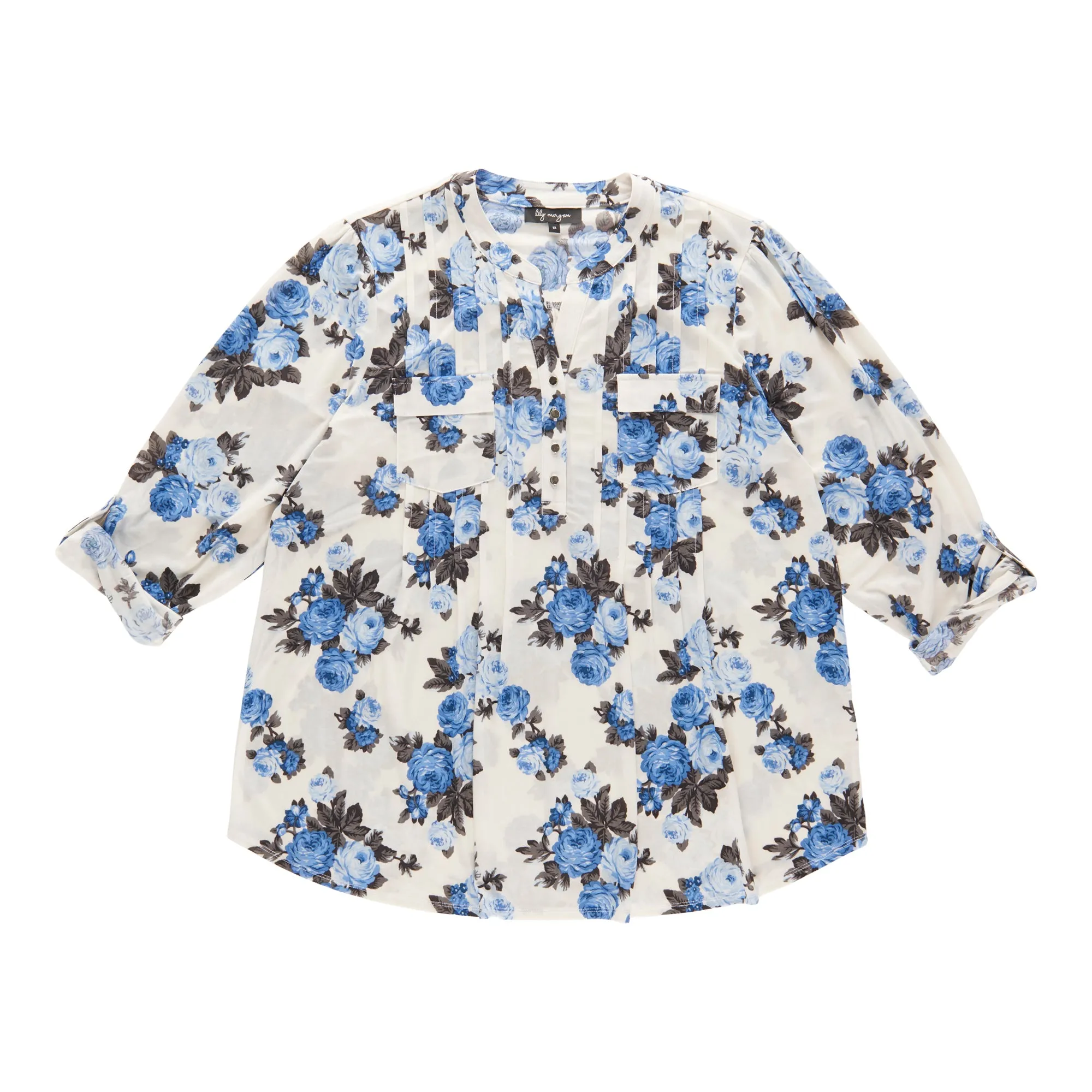 lily morgan Women's Plus Pintuck Printed Top sold by Giant Tiger product image thumbnail 4