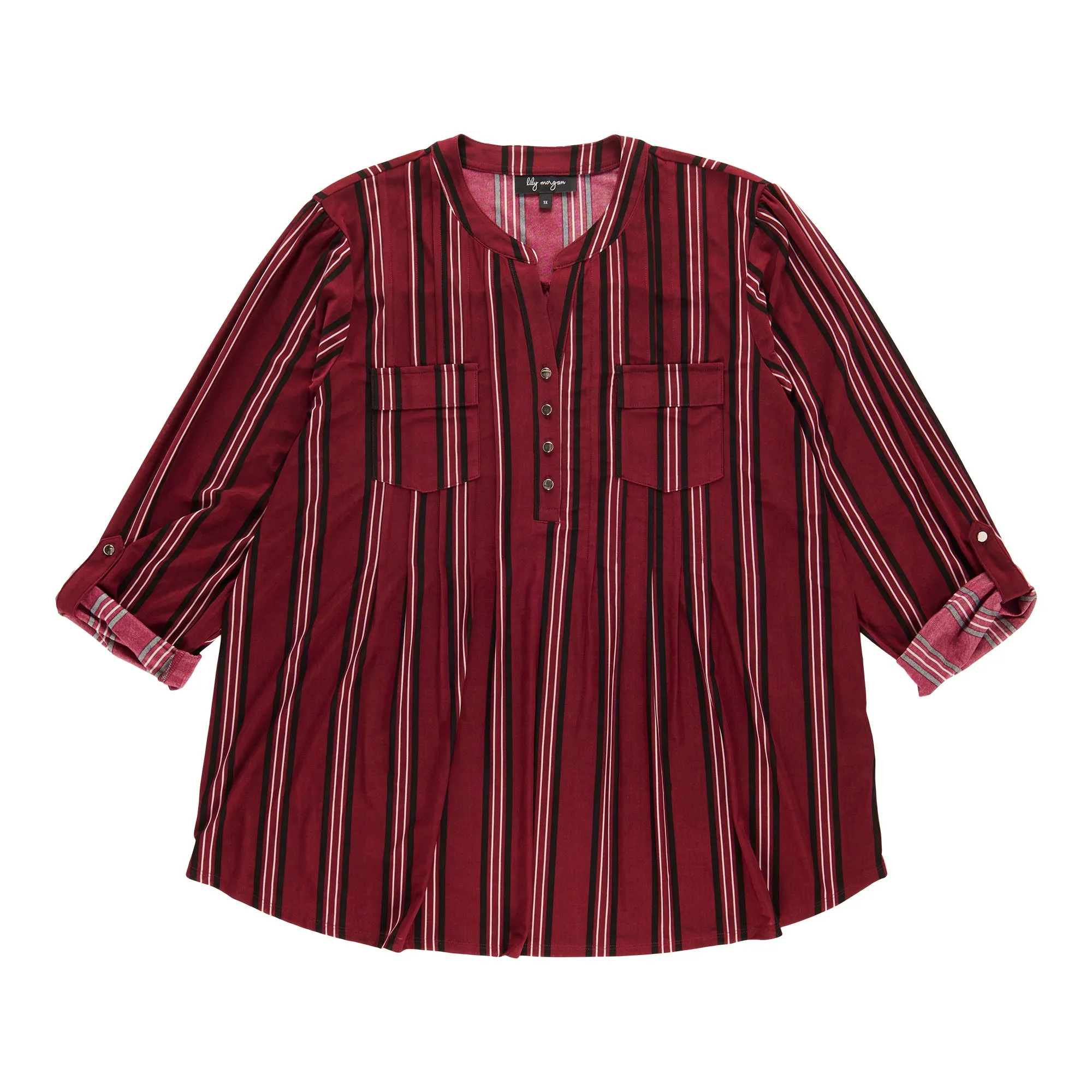 lily morgan Women's Plus Pintuck Printed Top sold by Giant Tiger product image thumbnail 2