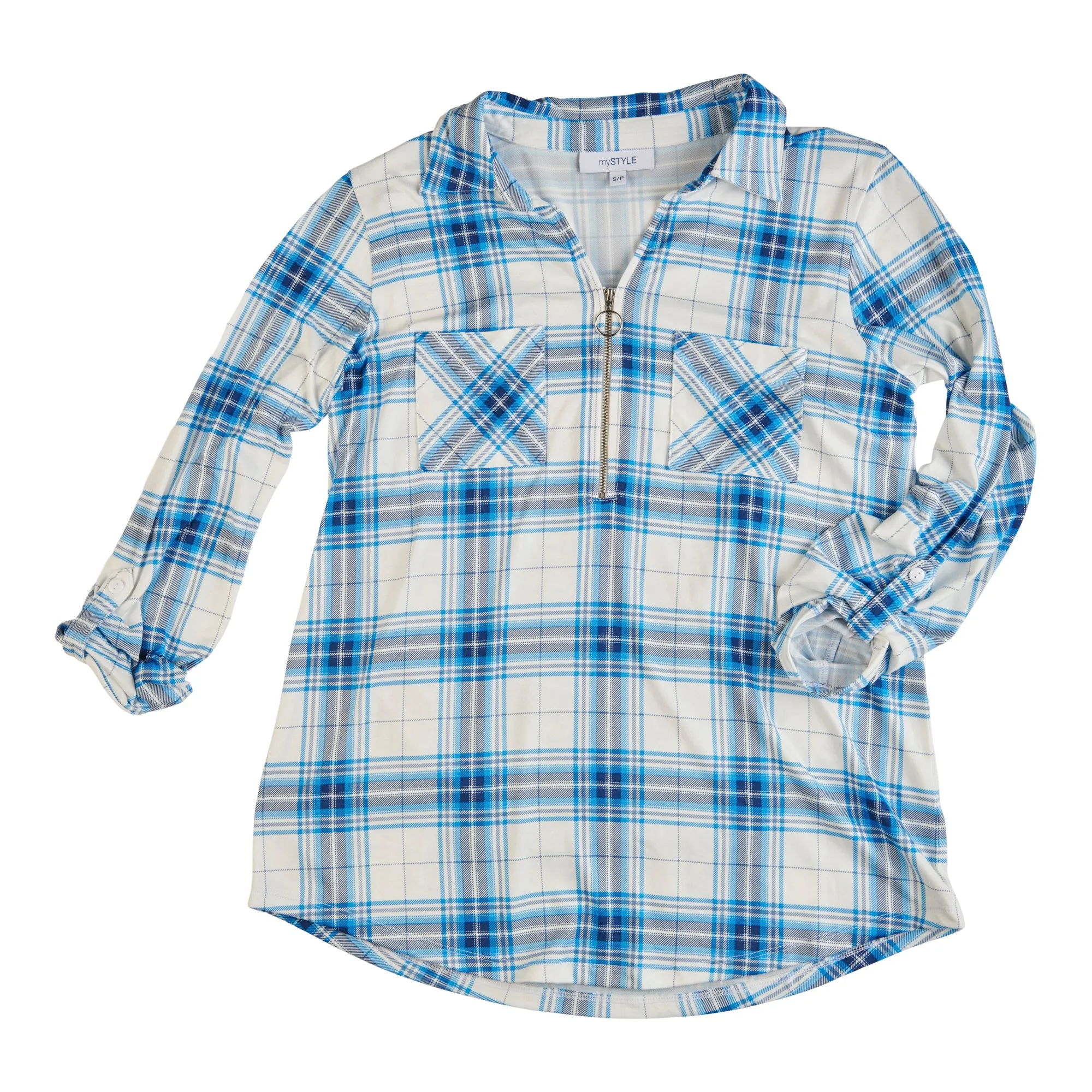 mySTYLE Women's Plaid Top with Zip Detail sold by Giant Tiger product image thumbnail 4