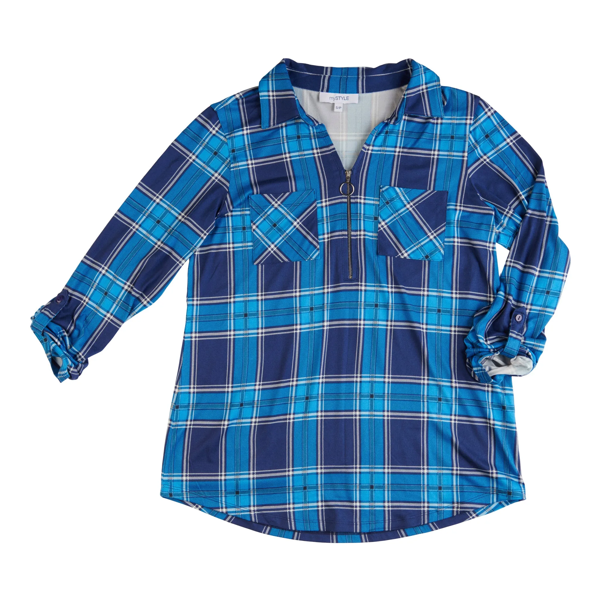 mySTYLE Women's Plaid Top with Zip Detail sold by Giant Tiger product image thumbnail 2