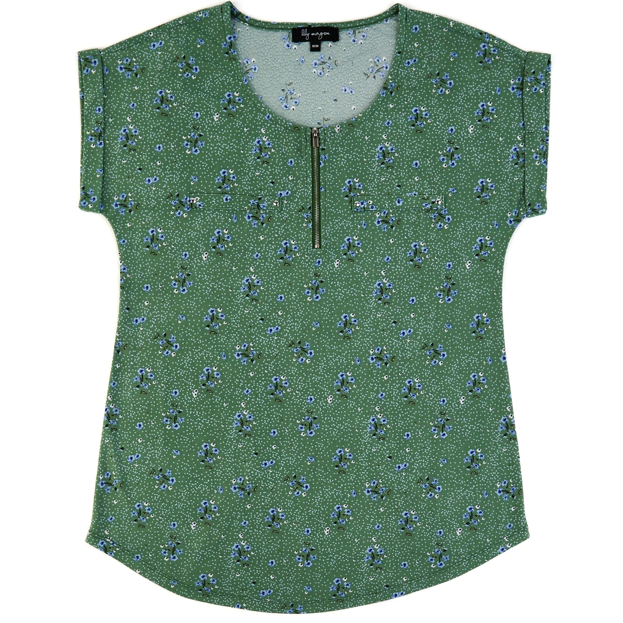 lily morgan Women's Printed Zip Front Top sold by Giant Tiger