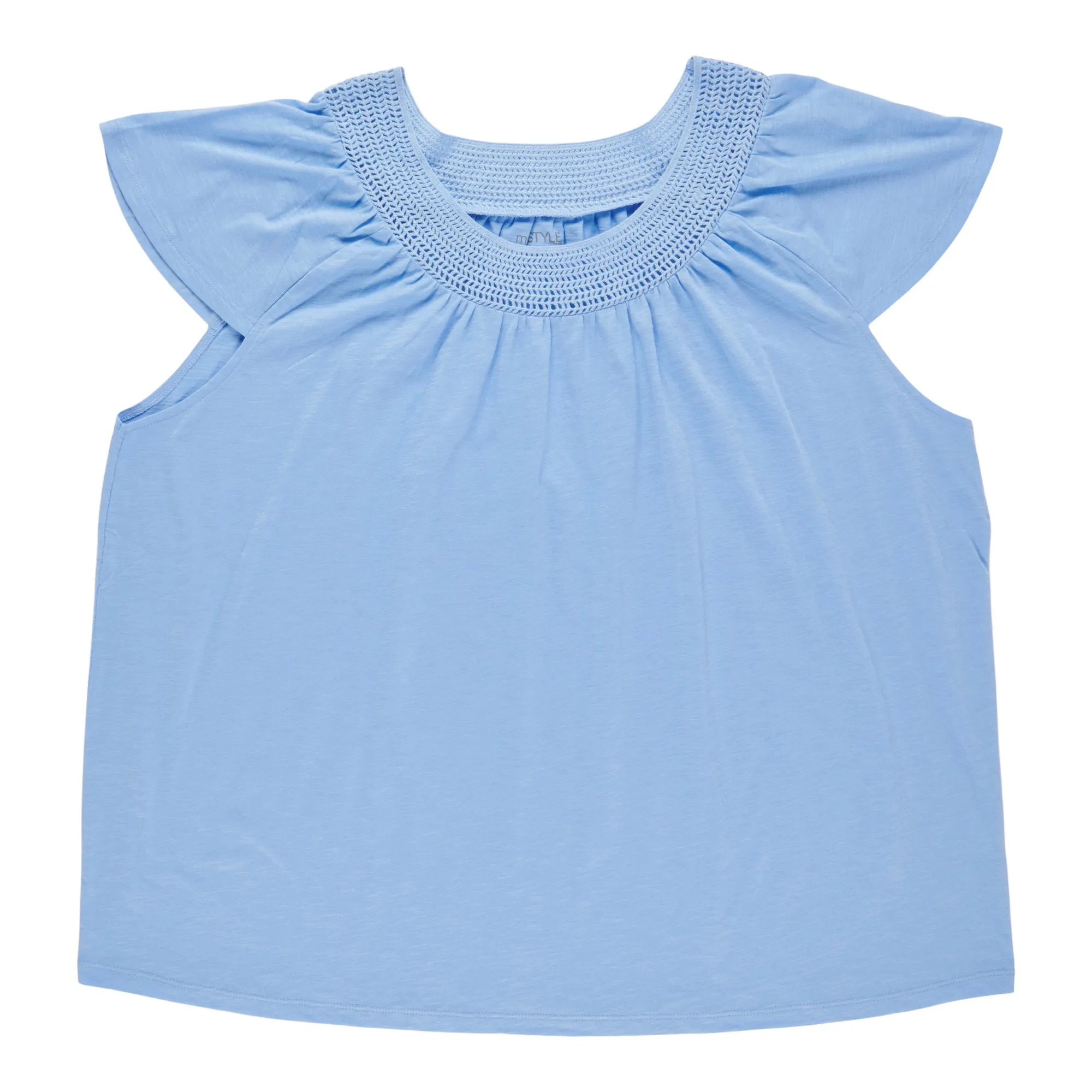 mySTYLE Women's Plus Mykonos Crochet Neck Slub Tee sold by Giant Tiger product image thumbnail 2