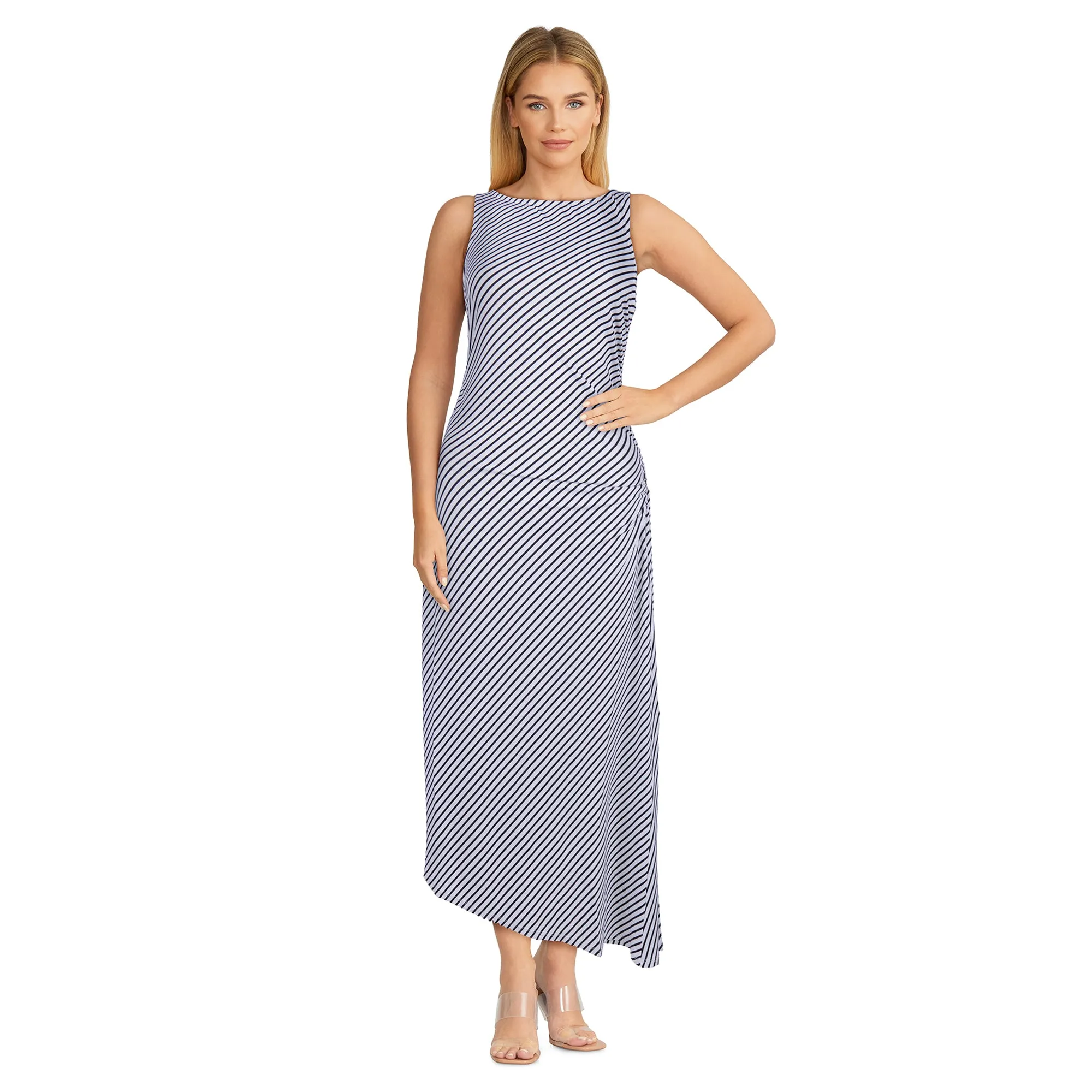 Women's Sleeveless Diagonal Stripe Printed Dress sold by Giant Tiger